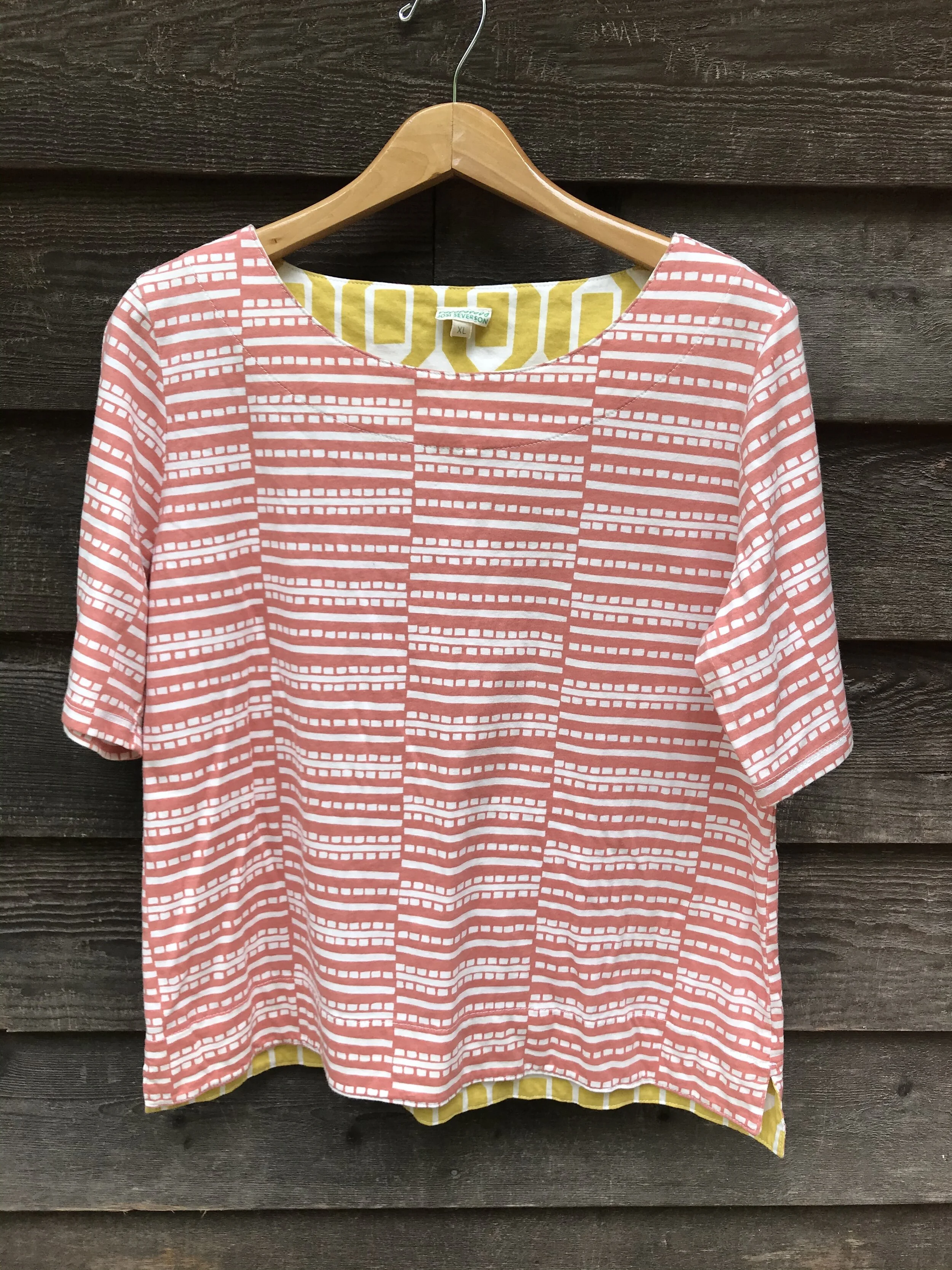 XL boatneck top- salmon pink 