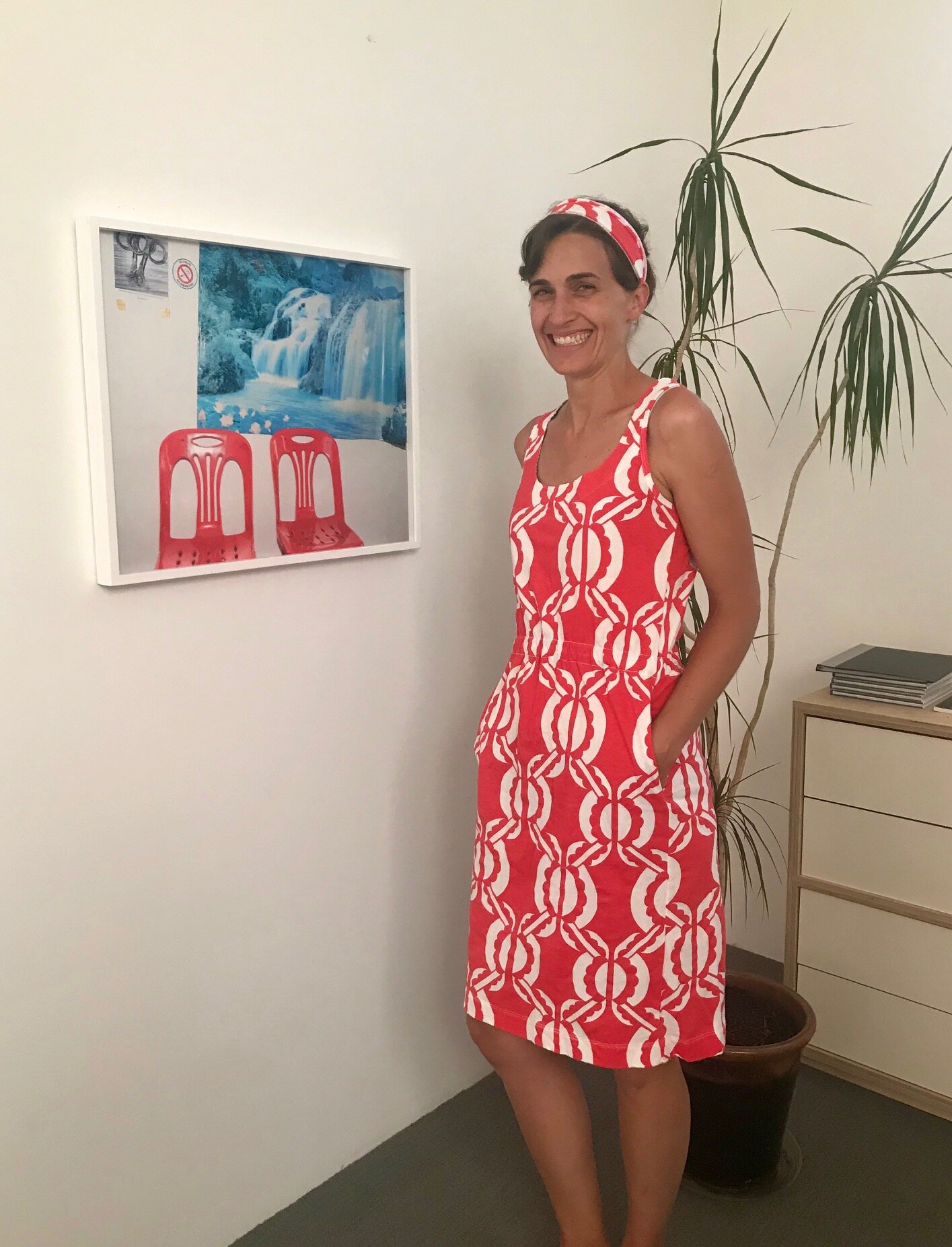 Med BLossom Short, Reversible dress- Cayenne