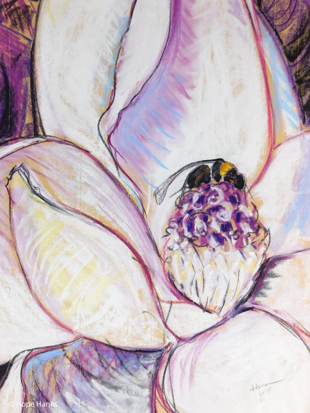 "Though She Be but Little..." 2018, pastel on paper, 17"x23"
