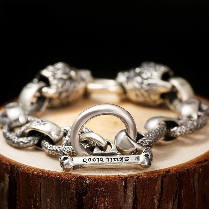 mens bracelet with lion head