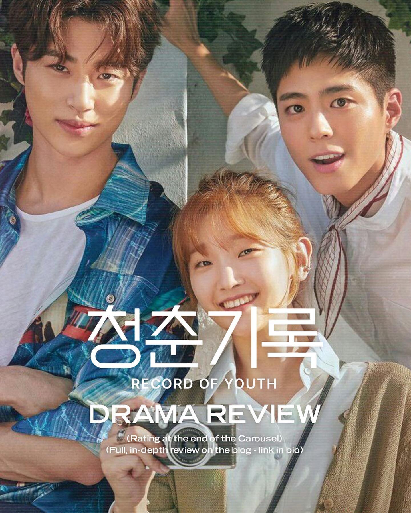 Review for &lsquo;#RecordofYouth&rsquo; is up on the blog! I actually enjoyed this show more than I thought I would! Full in-depth review on the blog - link in bio! #청춘기록 #박보검 #박소담 #변우석 #ParkBoGum #ParkSoDam #ByunWooSeok #kdramas #kdrama #koreandrama
