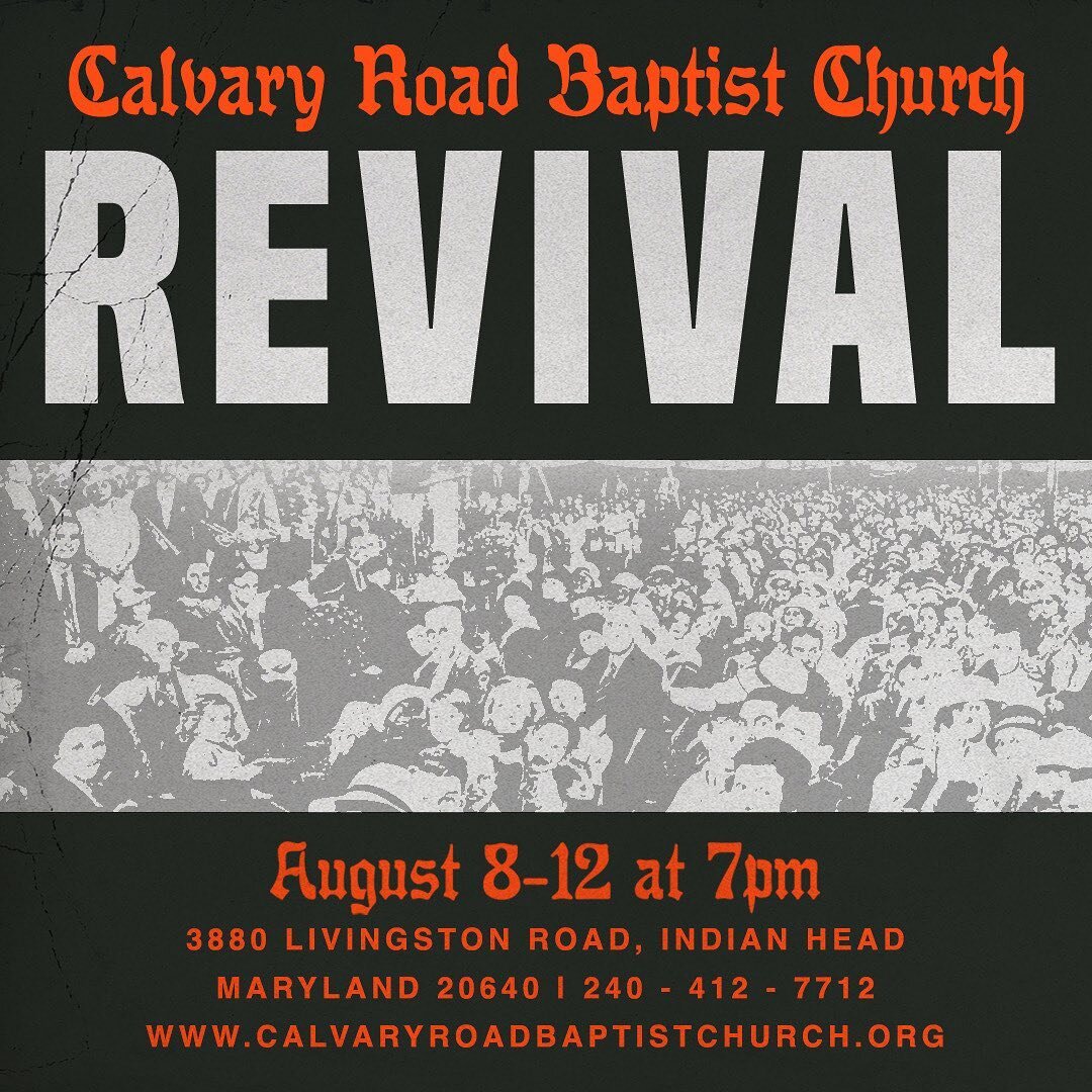 Our Tent Revival is a few days away! 

Br. Bob Hooker will be preaching Monday and Tuesday.
Br. Johnny Pope will be preaching Thursday and Friday.

Following the service each night, we will have select activities:
Monday we will have a BBQ.
Tuesday w