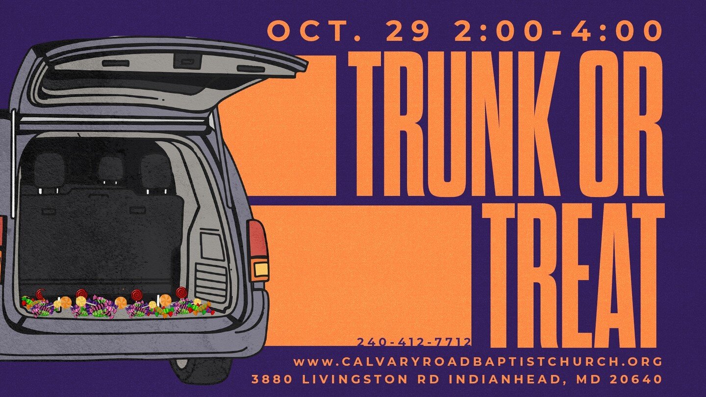 Come out this Saturday for our annual Trunk or Treat!