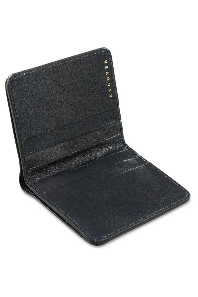 Escuyer - Slim Wallet in Blue Leather