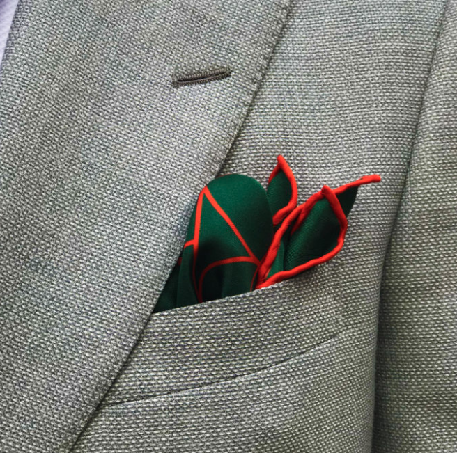 Green Pocket Square by Fariba Soltani