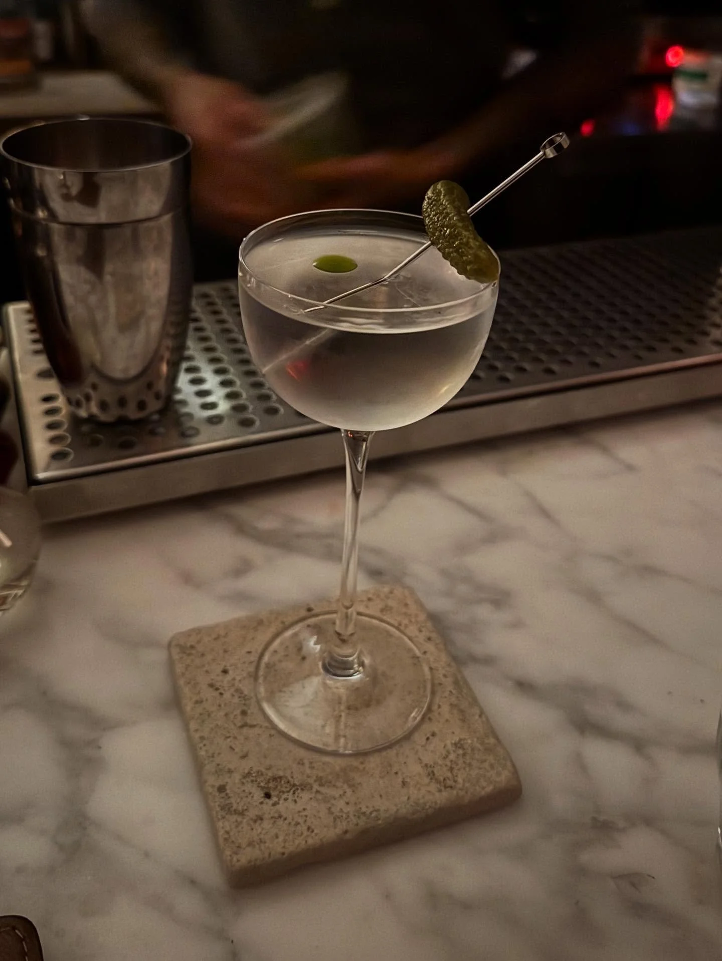 Some of the best things I drank and ate during my time at @worldclass 2025 in Toronto. I&rsquo;ll be writing about what I learned about there shortly, but until then:

Cornichon @barpompette_to made with dill pickle distillate, dry gin, dry vermouth 