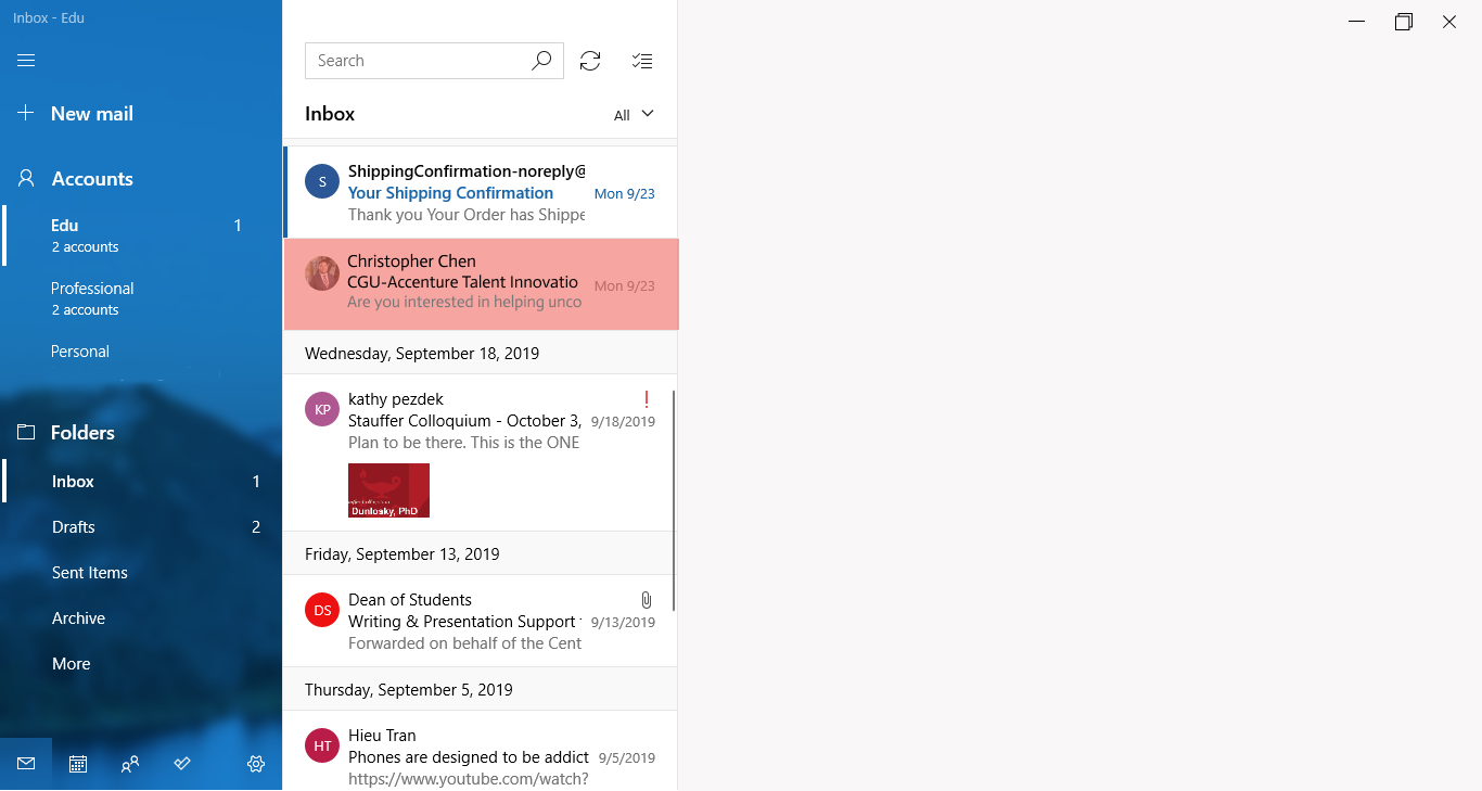 Proposed Design on  Outlook Inbox View