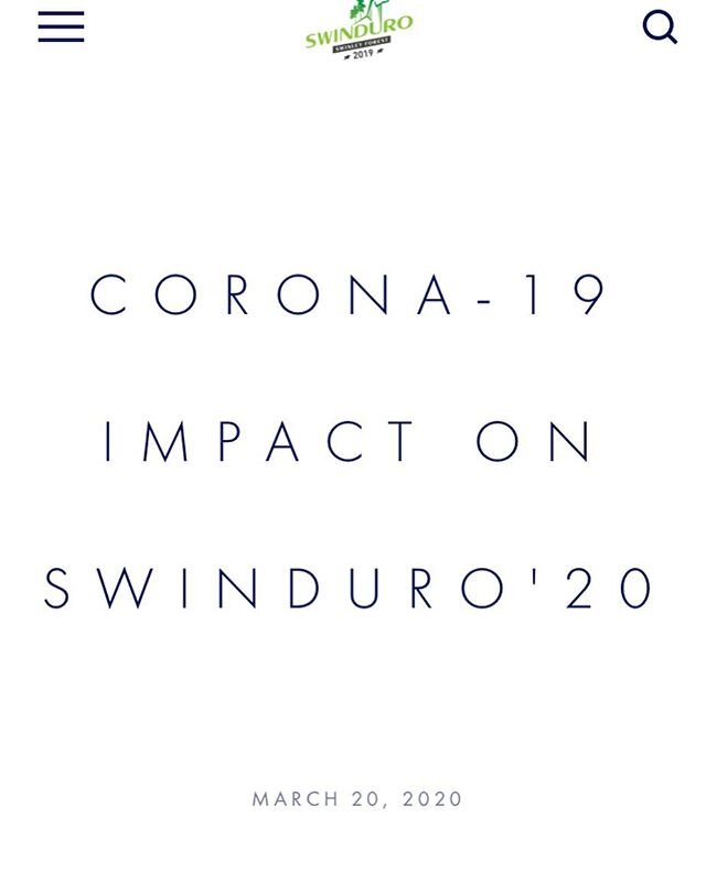 CORONA-19 impact on Swinduro&rsquo;20. 
It is HUGE disappointment that we have made the call to reorganise Swinduro for September 2021. We will have to wait a year for our 5th anniversary. 
Fuller details on our site - link in bio. 
Stay safe - Ride 