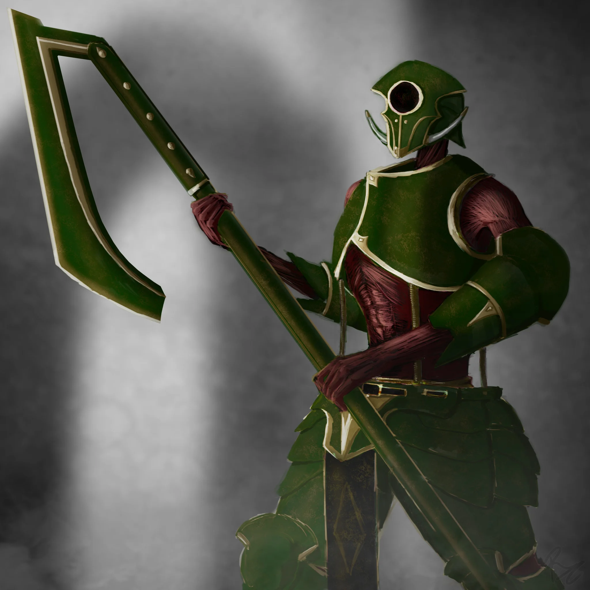A piece of concept art for the boss enemy of a video game project I was working one, titled Varos.