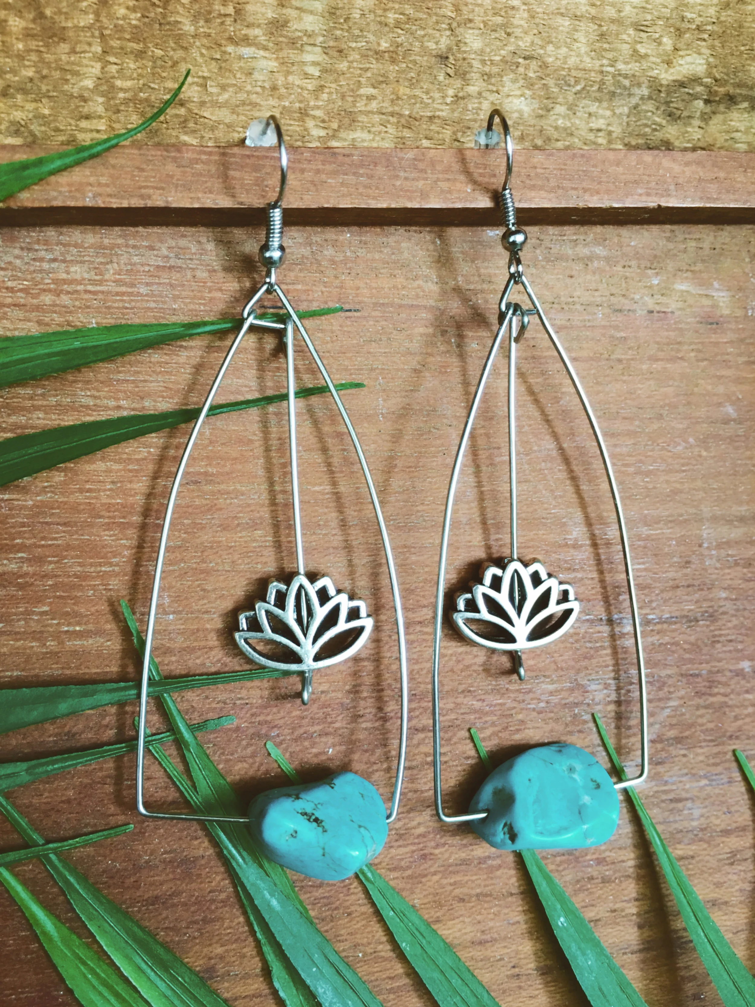 lotus turquoise dangle earrings 3.jpg