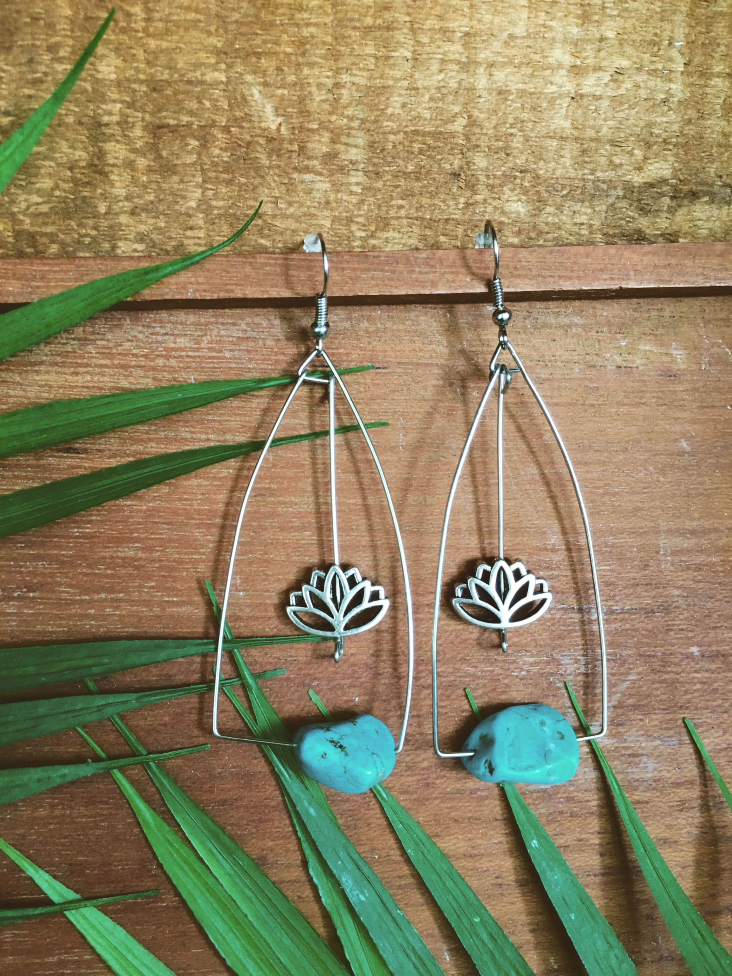 Lotus Turquoise Dangle Earrings.jpg