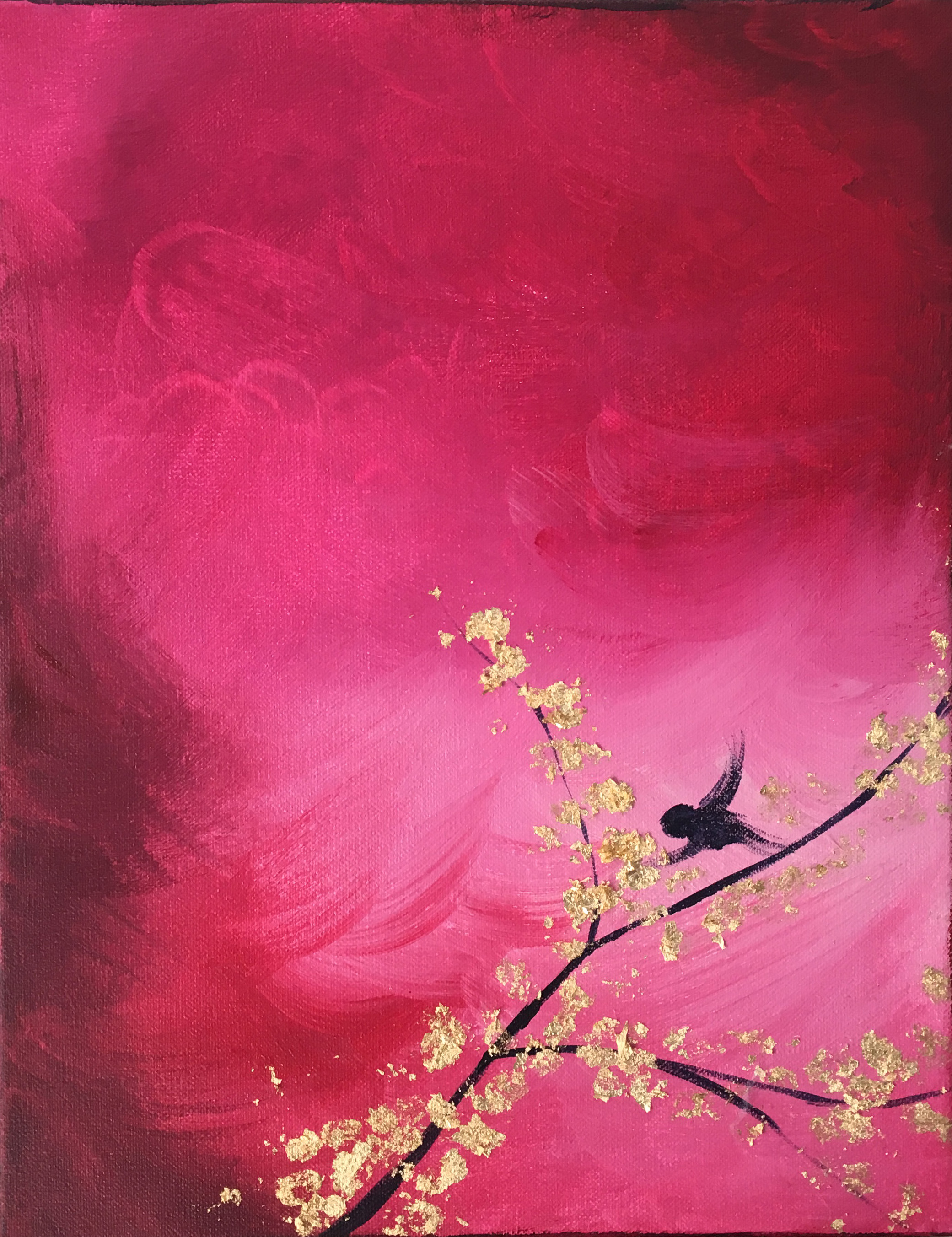 3_7 x 9 Acrylic Painting with Gold Leaf Foil.jpg