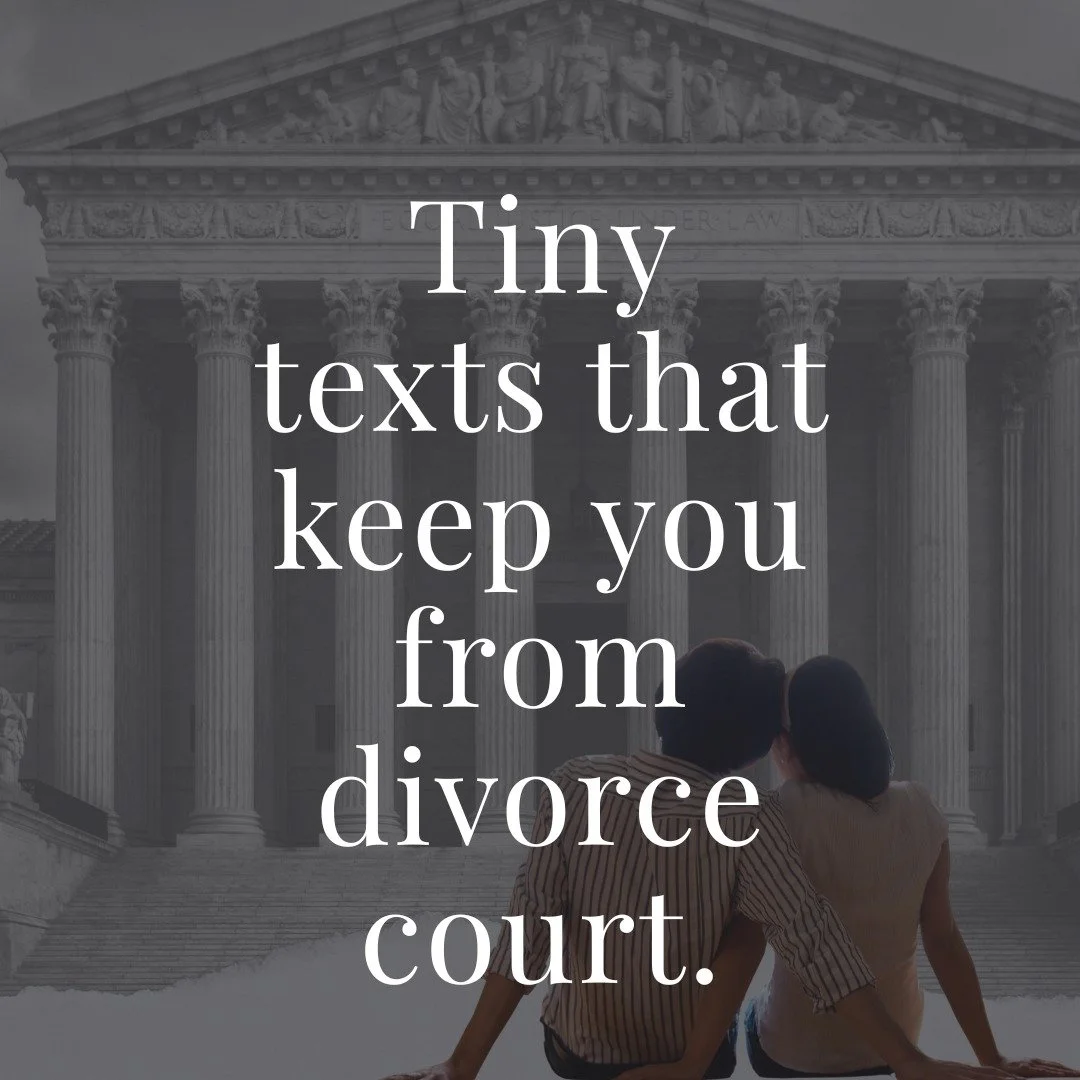 Most people end up in divorce court over tiny things.

It is the missed moments and years of build up resentment that keep people from seeing...well the humanness in the other (and by other their partner). 

Taking each other for granted when we have