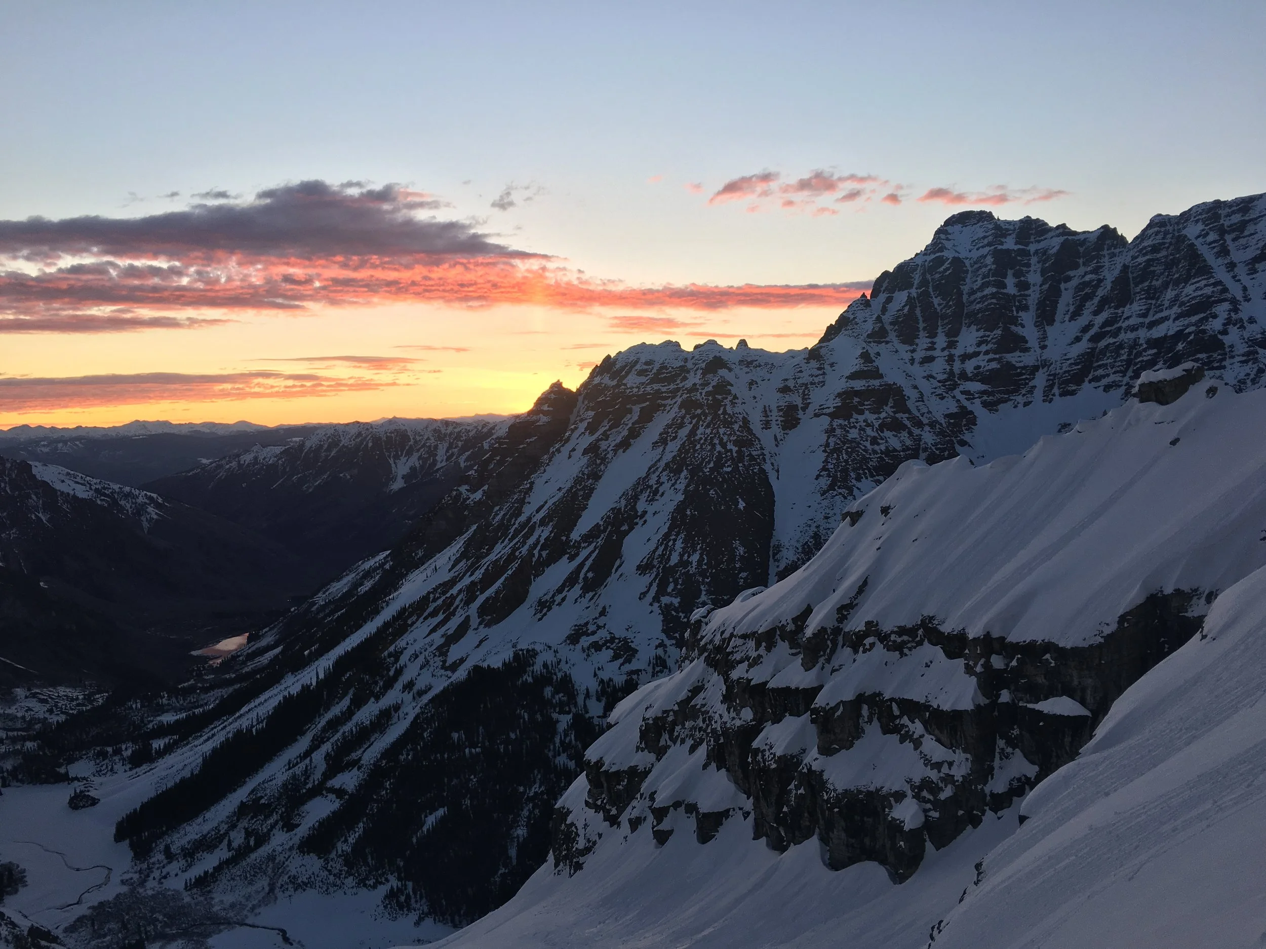 The West face of Pyramid Peak in the backgorund.