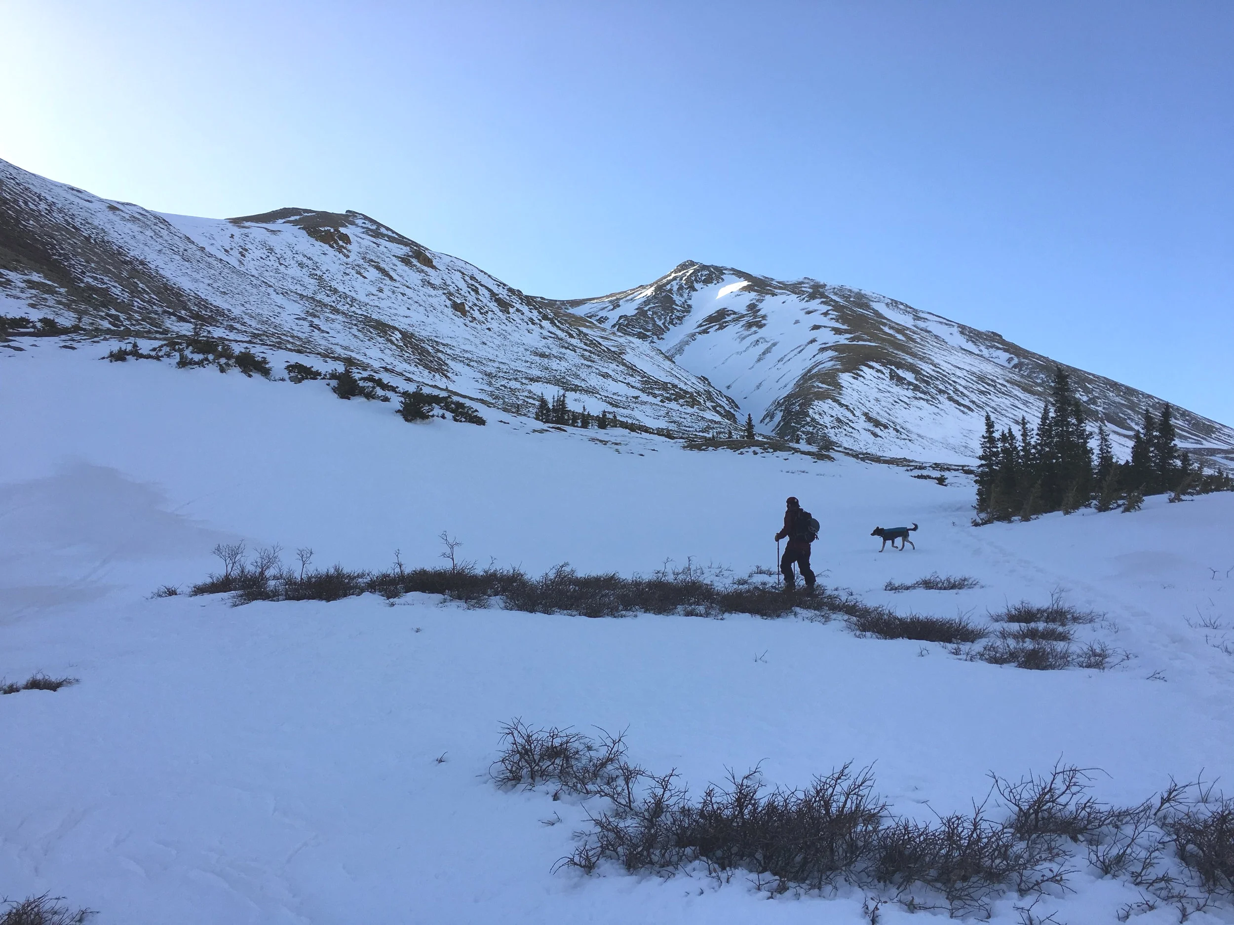 Making our way up to the Northwest gulch. 