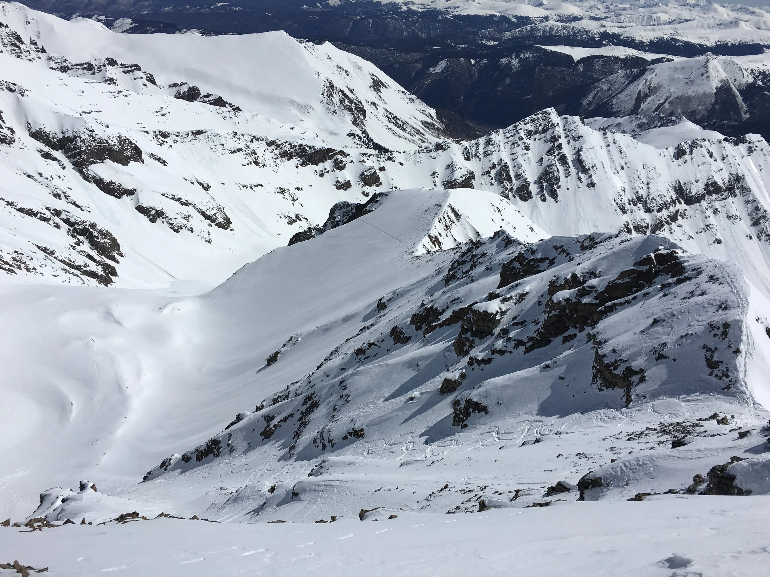 Looking at the North face of Castle, you vcan see tracks down by the saddle. 