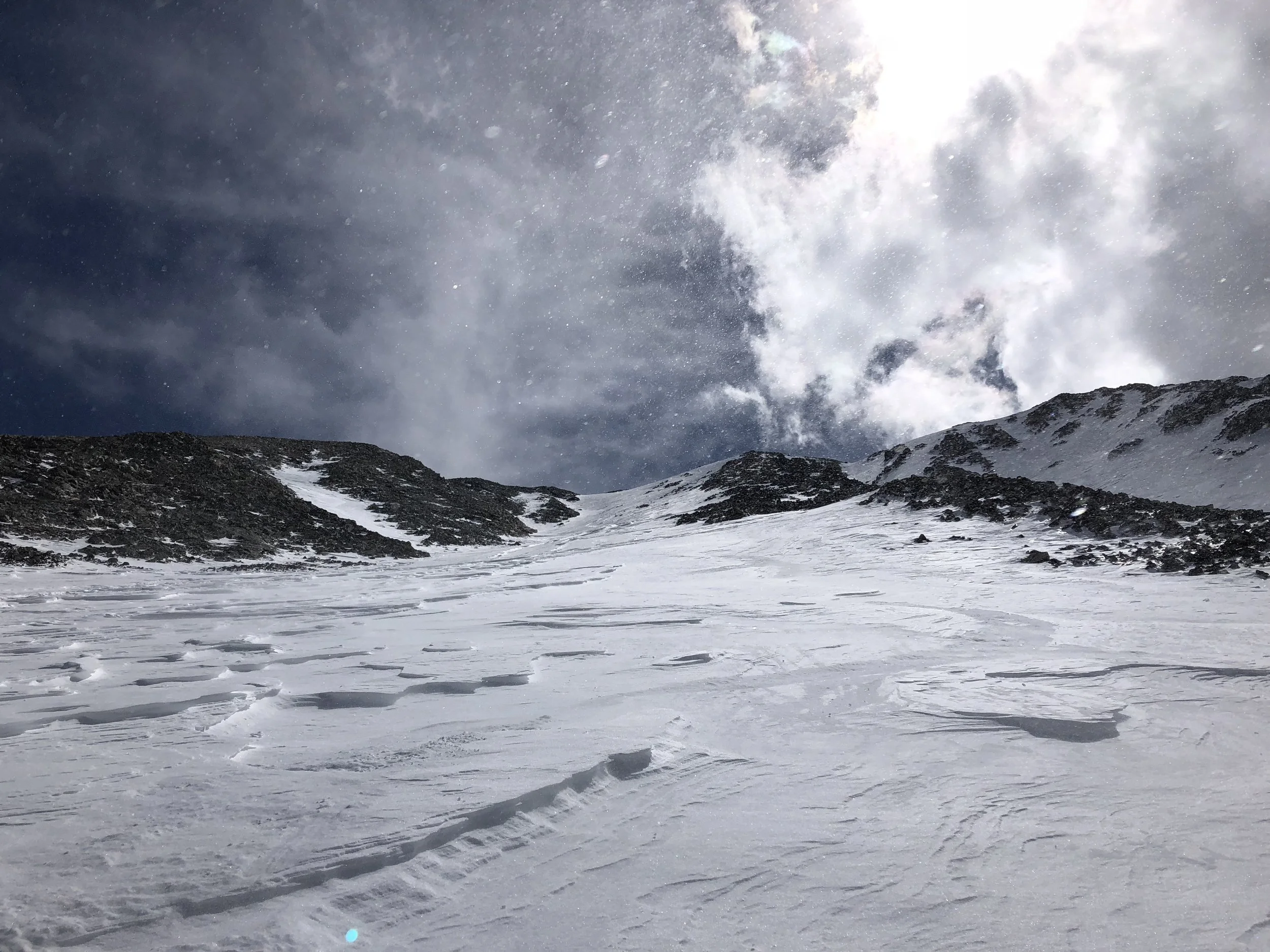 Our run down the north couloir from the summit. 
