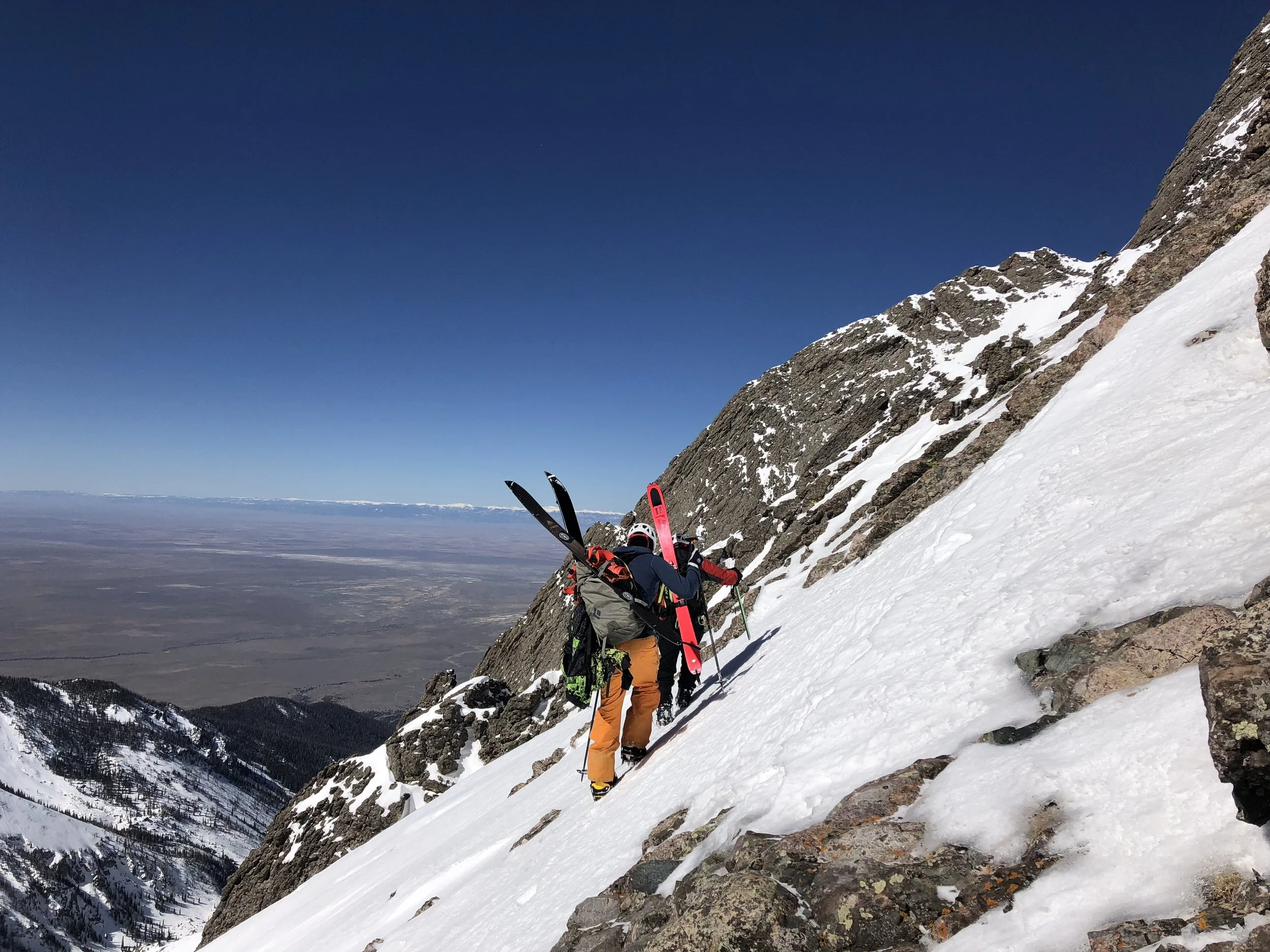 Nicky and Jackson making their way up the South face. 