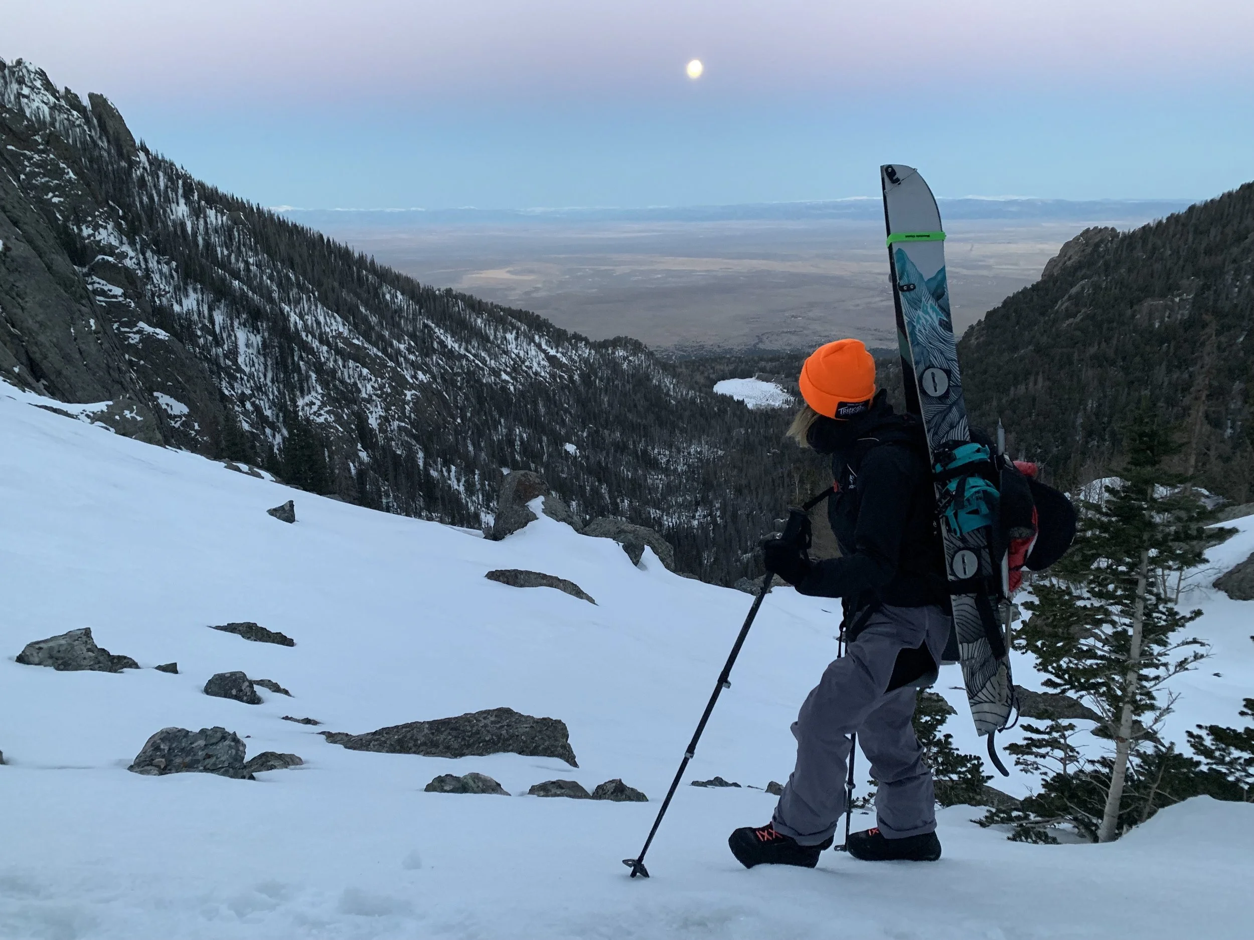 Watching the moon set over the San Luis valley. 