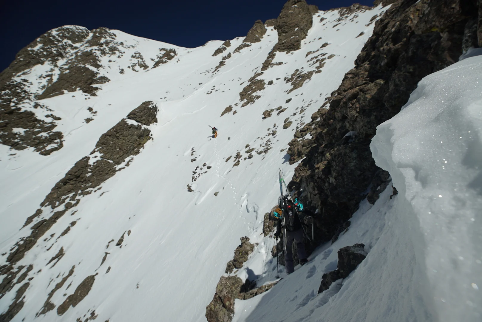 Our first look at the East face summit. 