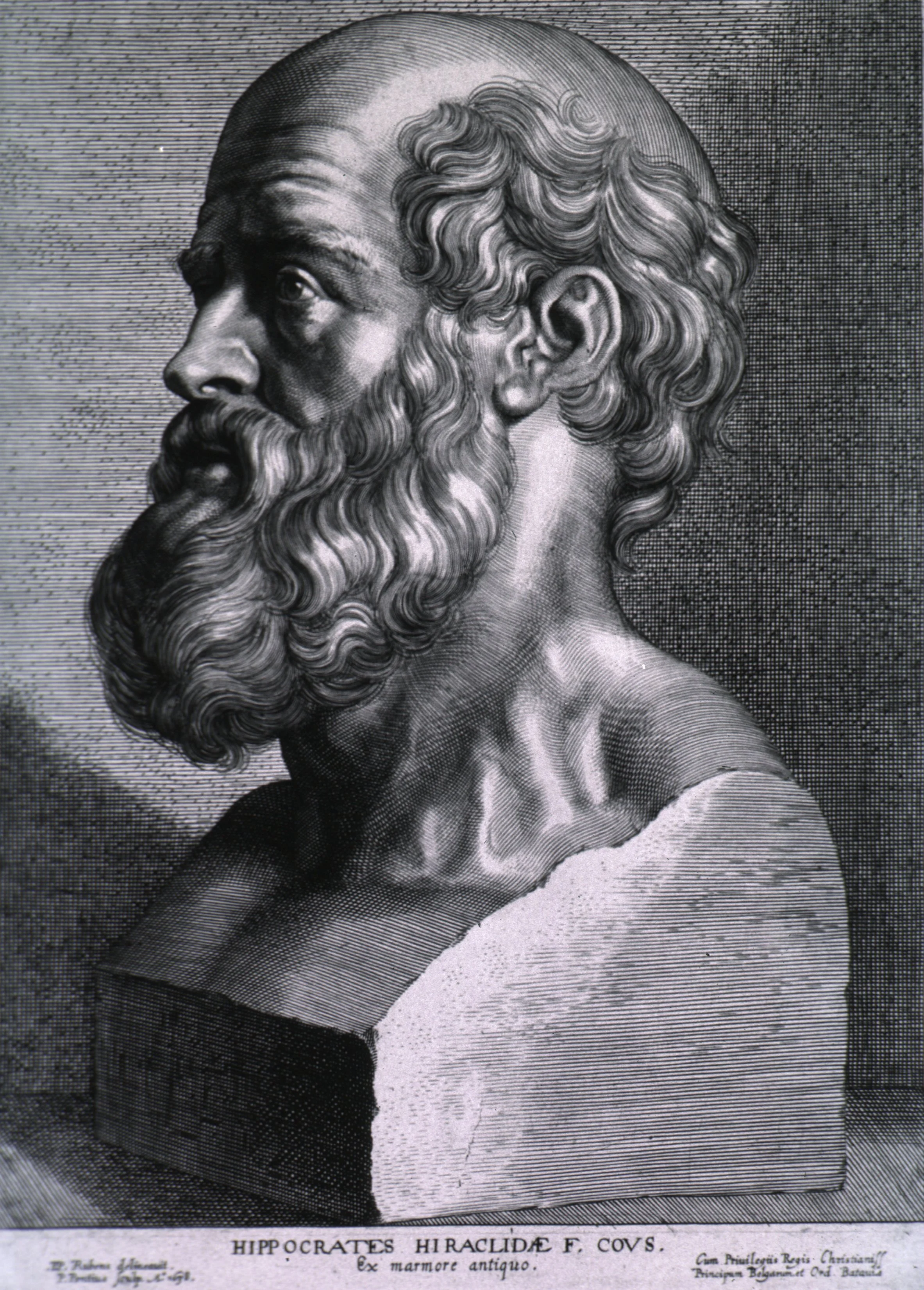 Engraving of Hippocrates by Peter Paul Rubens