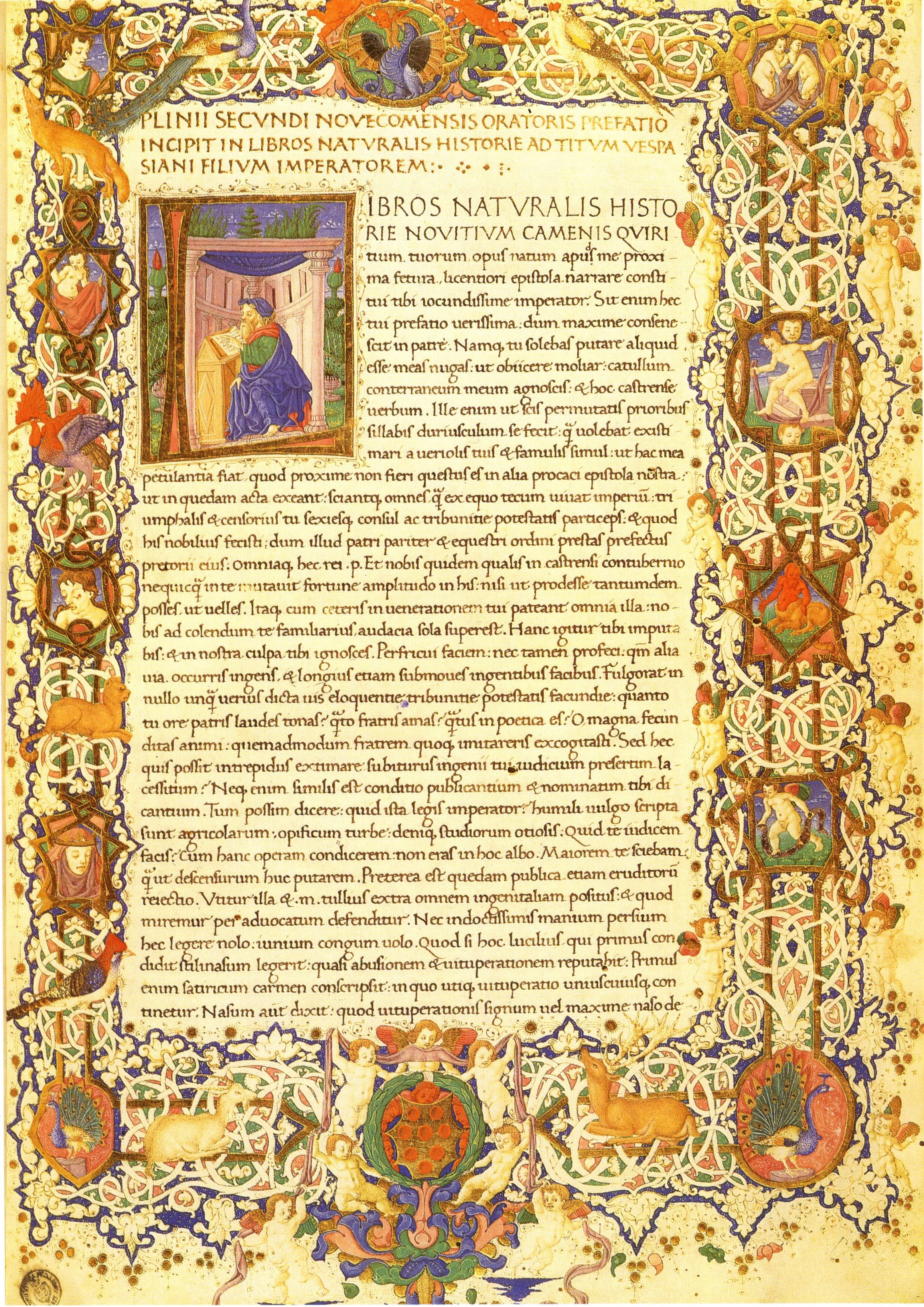 A page from Historia naturalis by Pliny the Elder