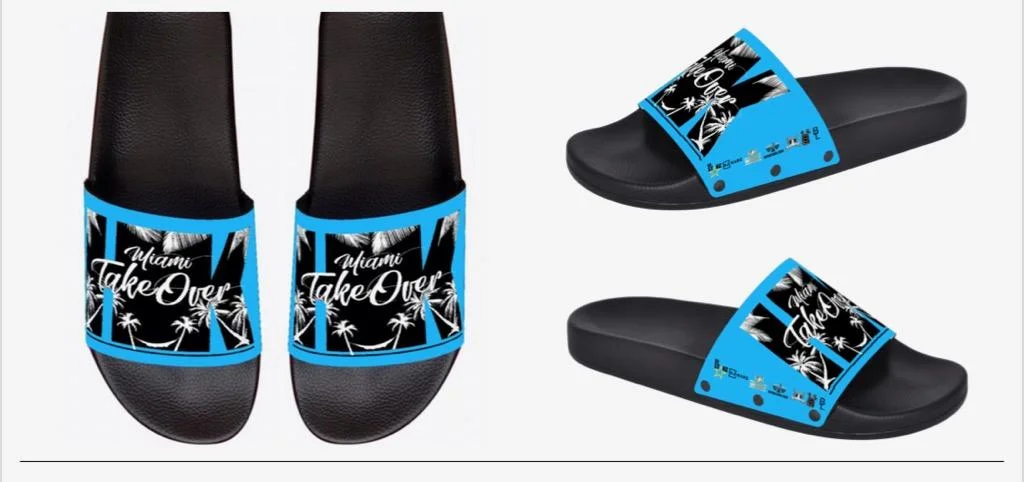Miami Takeover Slide Sandals - Light Blue.jpg