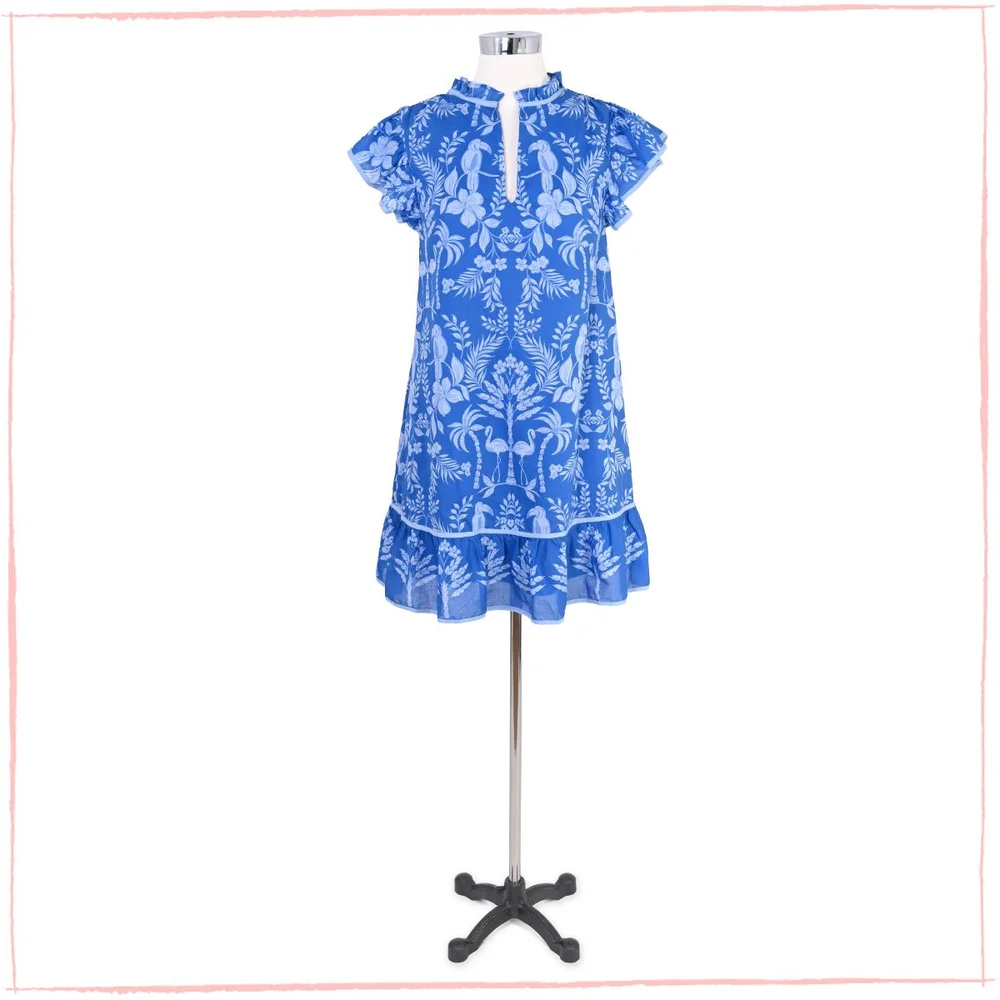 Elegant Cotton A-Line Dress - Breathable & Stylish Floral Pattern  Holiday