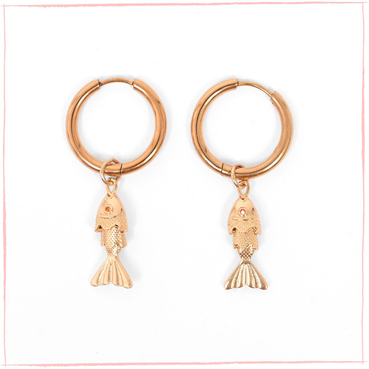 Lucky Fish Hoop Earrings