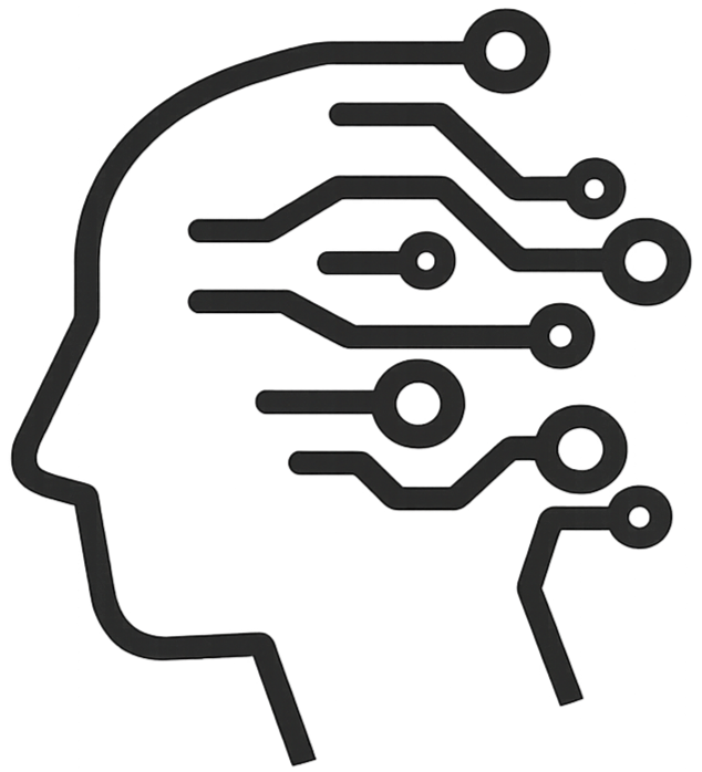 Geometric drawing of an outline square with sections divided by vertical, horizontal, and half circle lines.