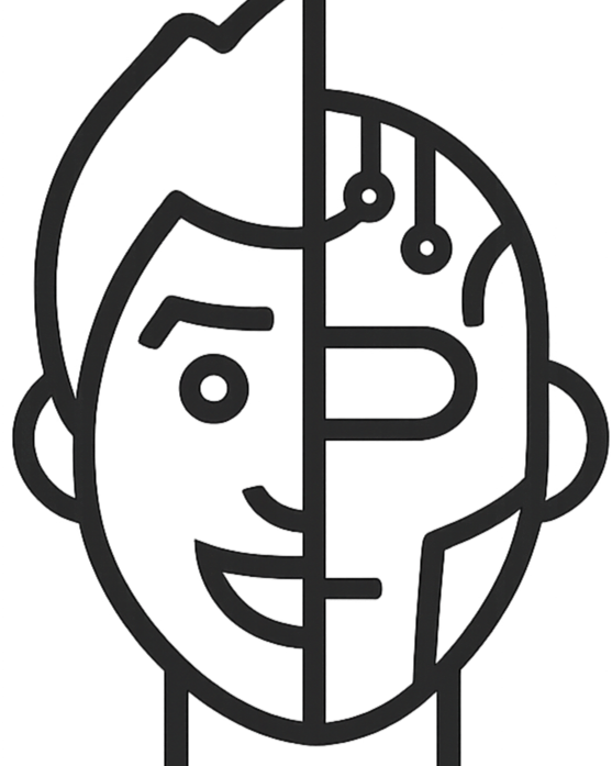 Geometric drawing of an outline square with sections divided by vertical, horizontal, and circle lines.