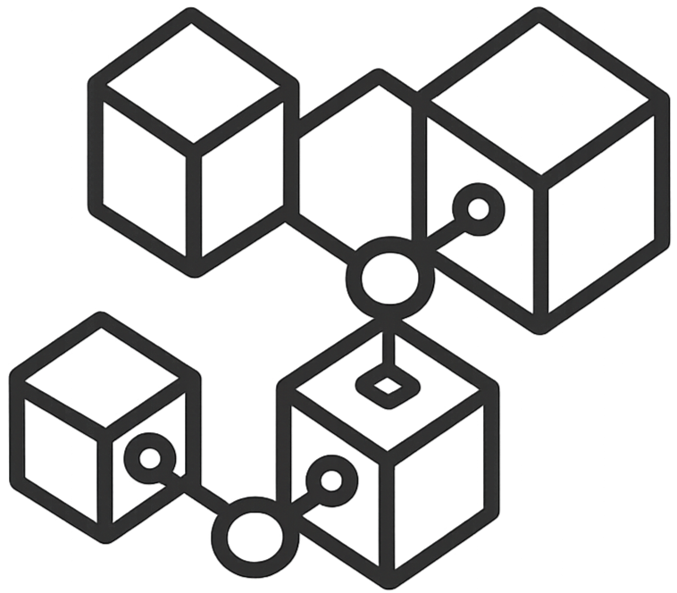 Geometric drawing of an outline square with sections divided by vertical, horizontal, and diagonal lines.