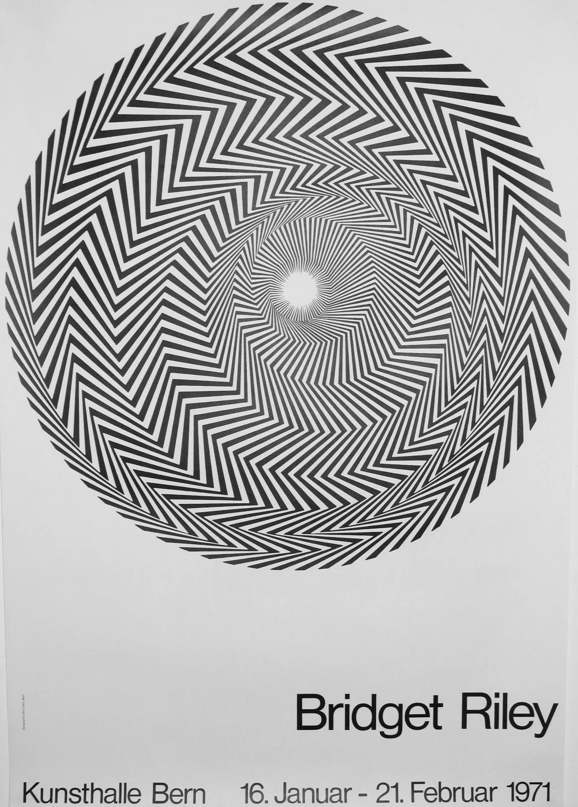 1971 BRIDGET RILEY 'Blaze' Kunsthalle Bern plus catalog framed