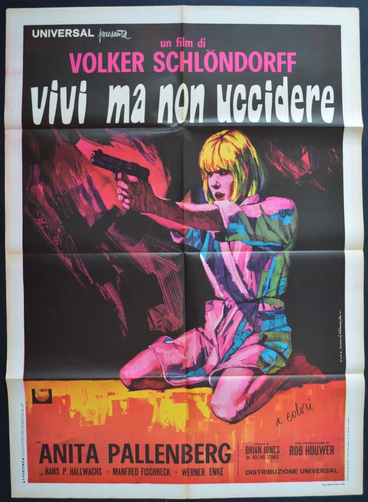 1967 ANITA PALLENBERG A Degree of murder Italian cinema poster Rolling Stones