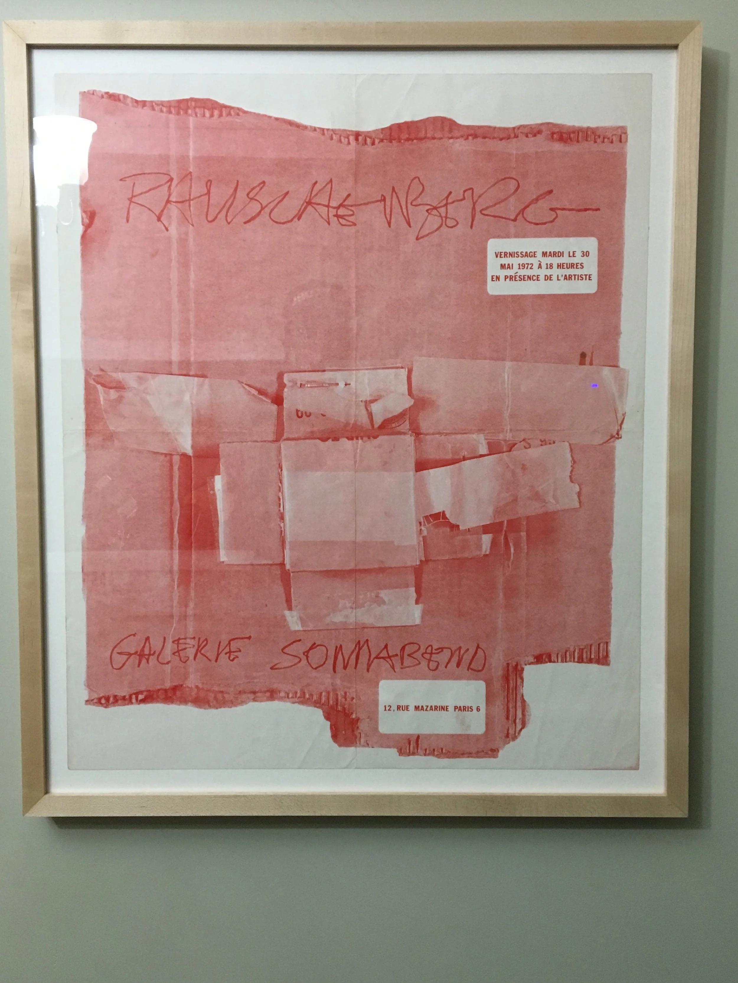 1972 ROBERT RAUSCHENBERG EXHIBITION POSTER Sonnabend Gallery, PARIS