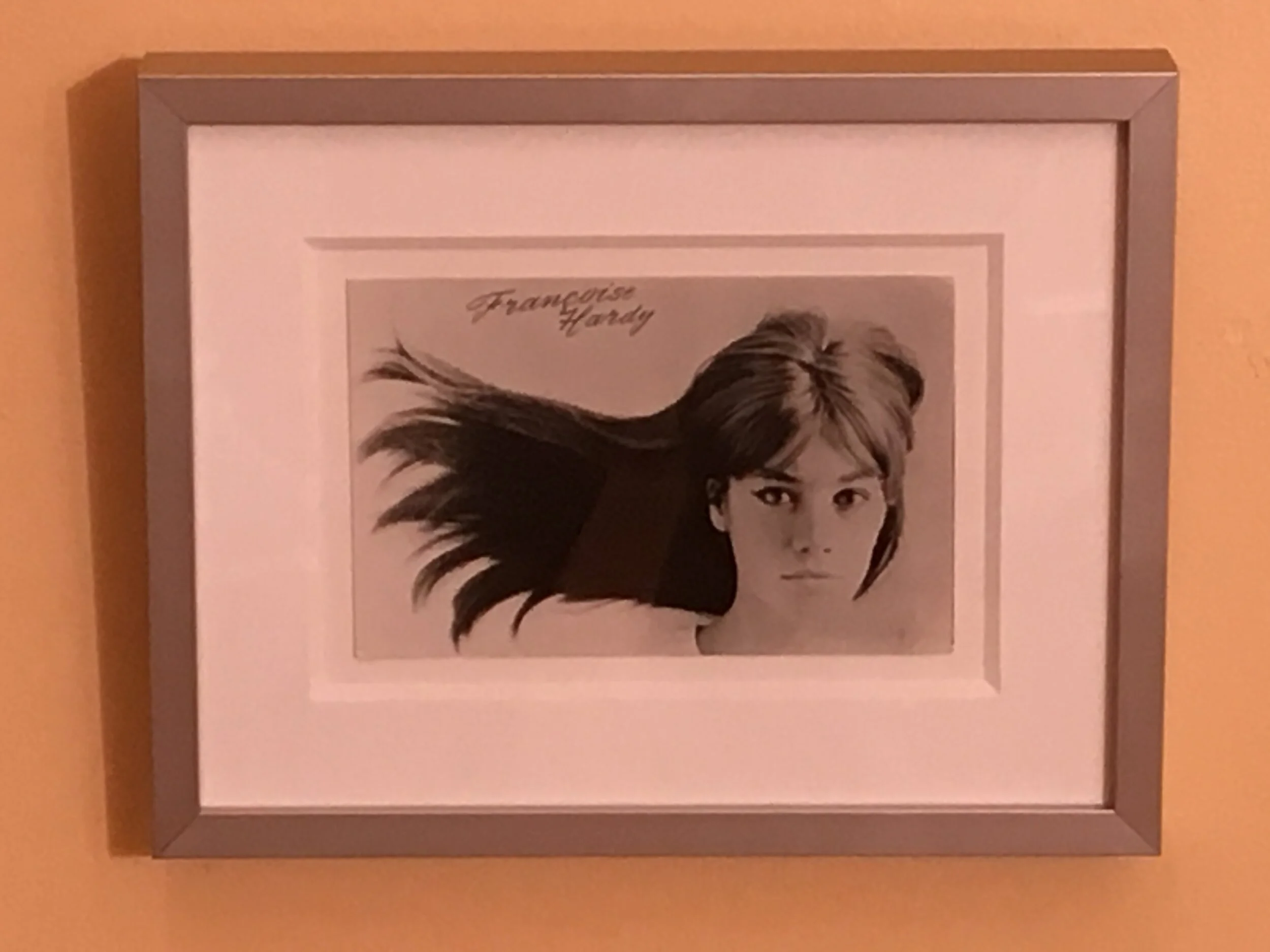 c.1965 Françoise Hardy Original promotional Photo postcard framed in Silver Metal Frame