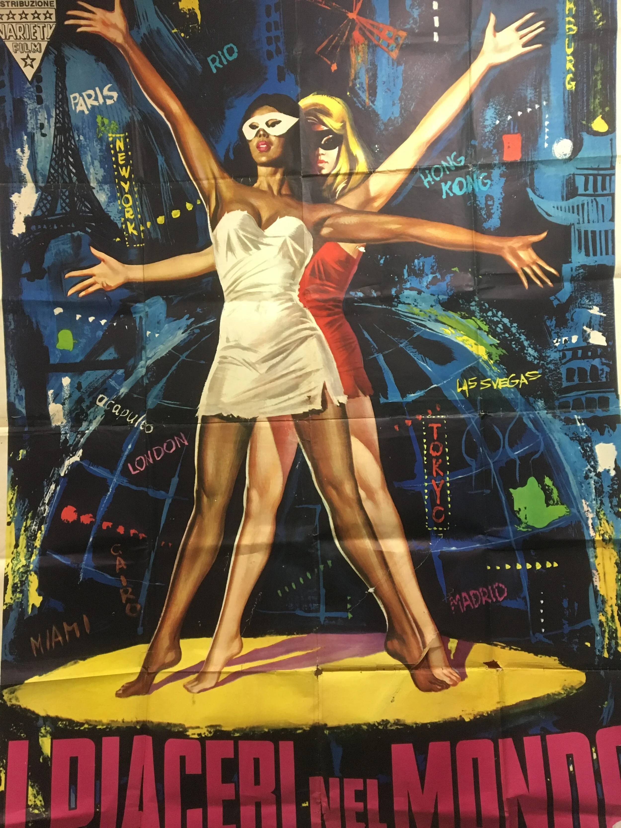 c.1963/64 Renato Casaro I Piaceri nel Mondo italian Cinema Poster Sexy Vice !!!