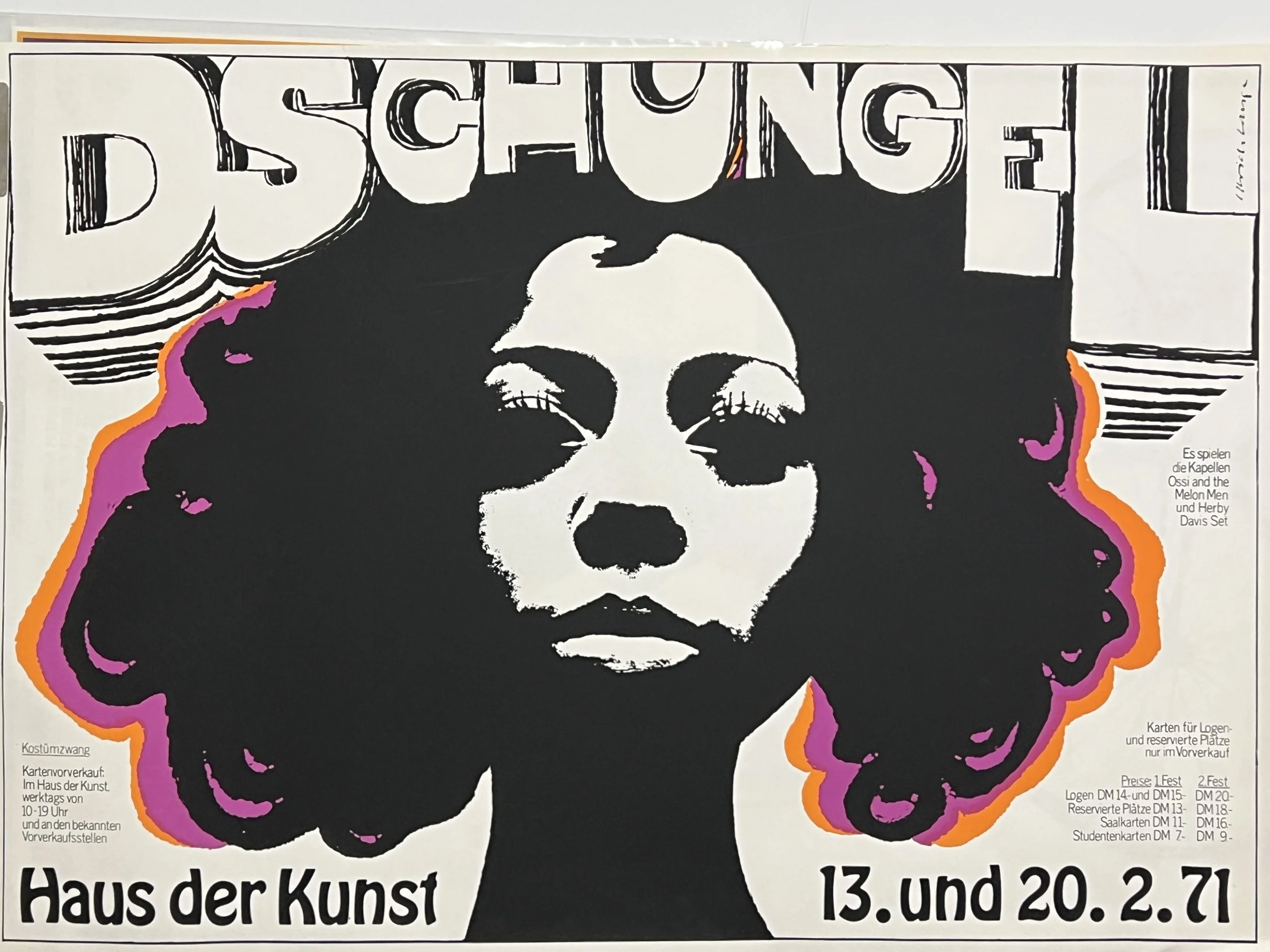 1971 Dschungel (jungle) psychedelic Party Haus der Kunst, München Germany.