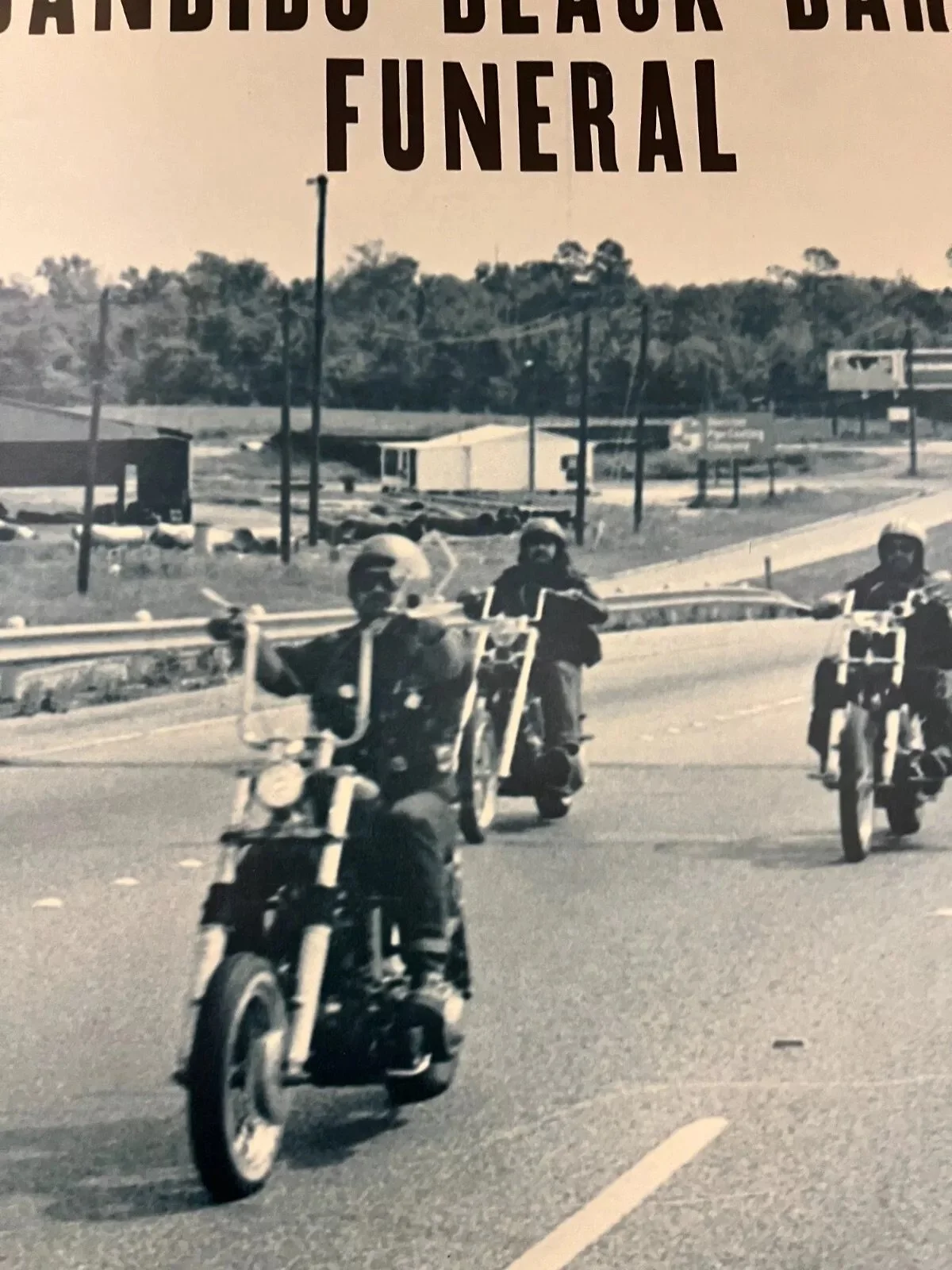 1970 Black Bart's Bandidos Funeral MC Houston Poster Co Classic 1