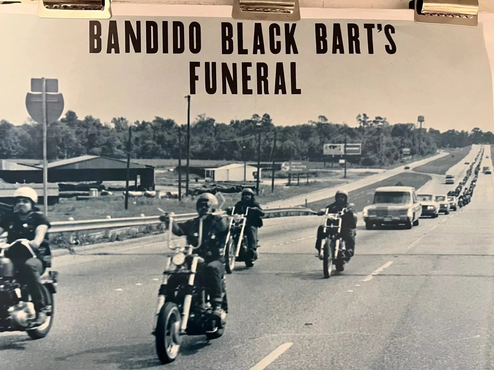 1970 Black Bart's Bandidos Funeral MC Houston Poster Co Classic 1