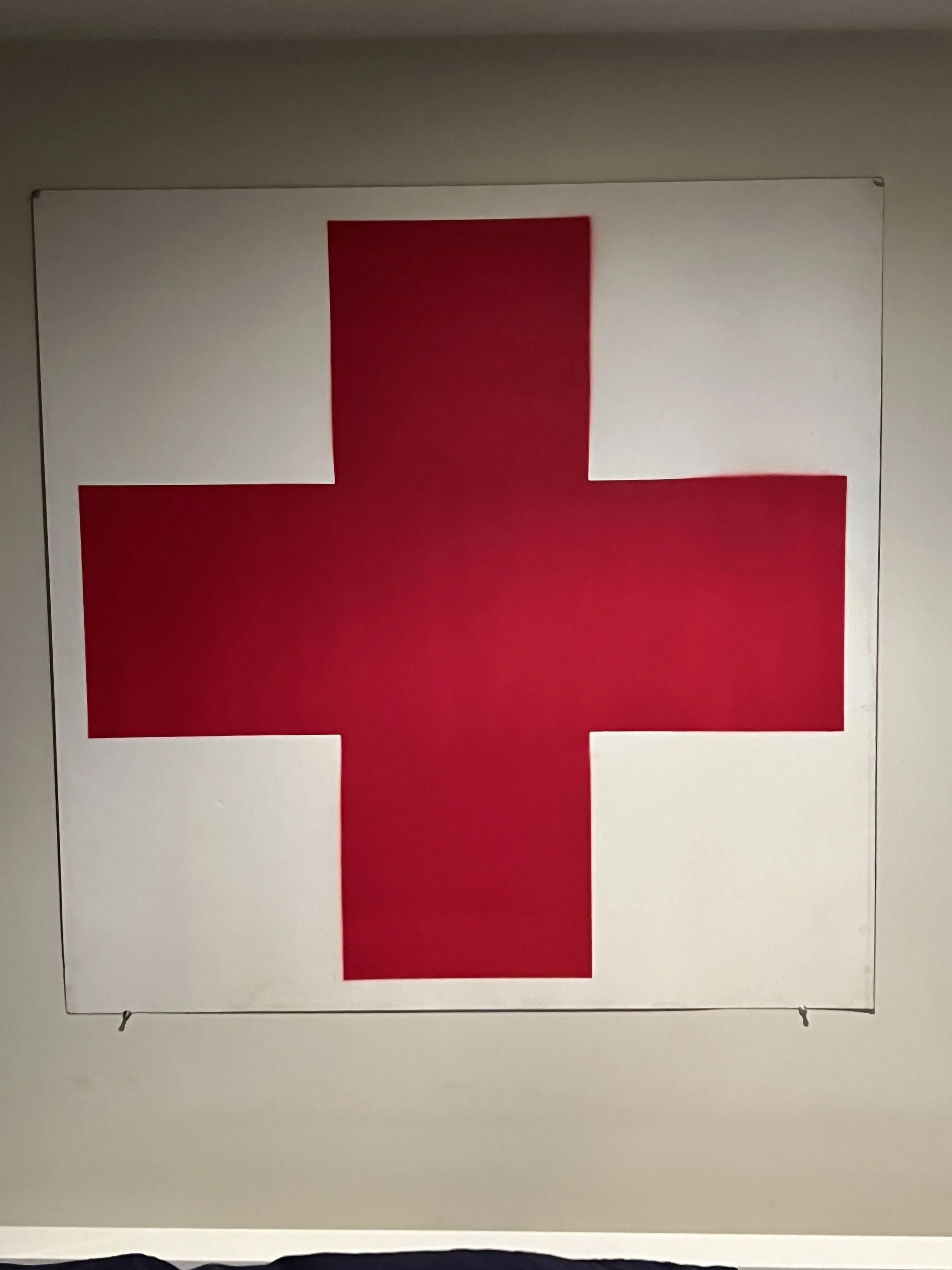 1950-1953 Korean War Large metal MASH Red Cross sign à la Malevich
