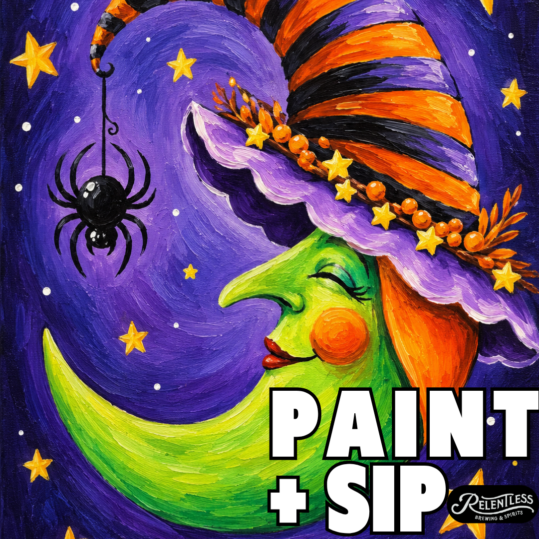 OCT 29 6-8PM HALLOWEEN MEDLEY PAINT + SIP:  RELENTLESS BREWING