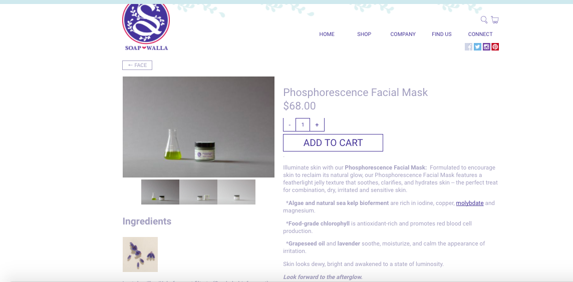 Website copy/Product description/Packaging copy