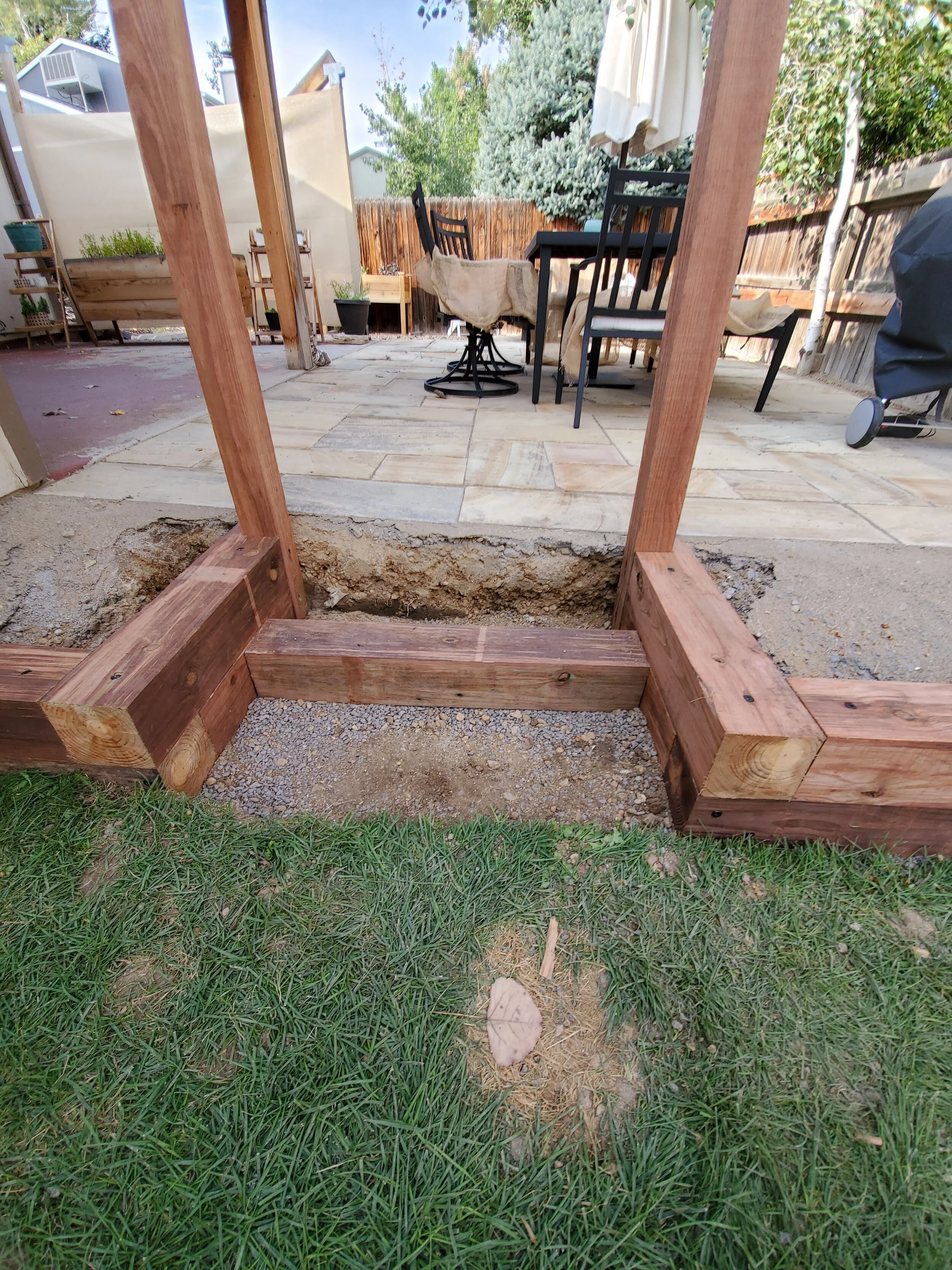  Timbers down, steps and gate being built 