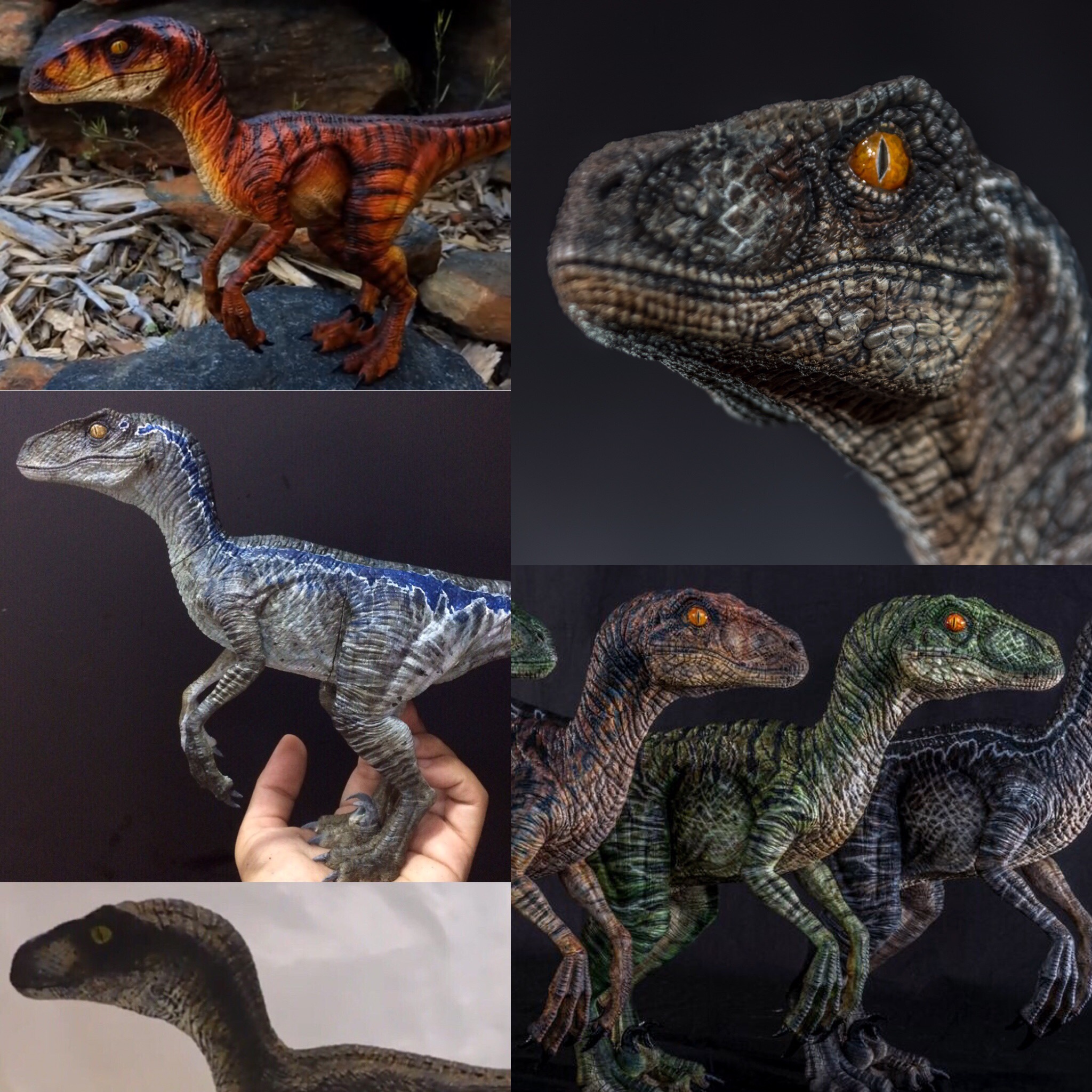 Mini Raptor Dinosaur Velociraptor 3D Printed Model 1/10 Scale — Lion-Arts