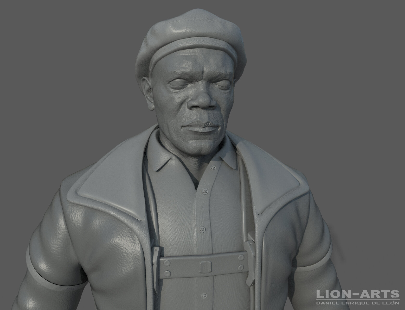  Samuel L. Jackson High-Res model untextured in Substance Painter 