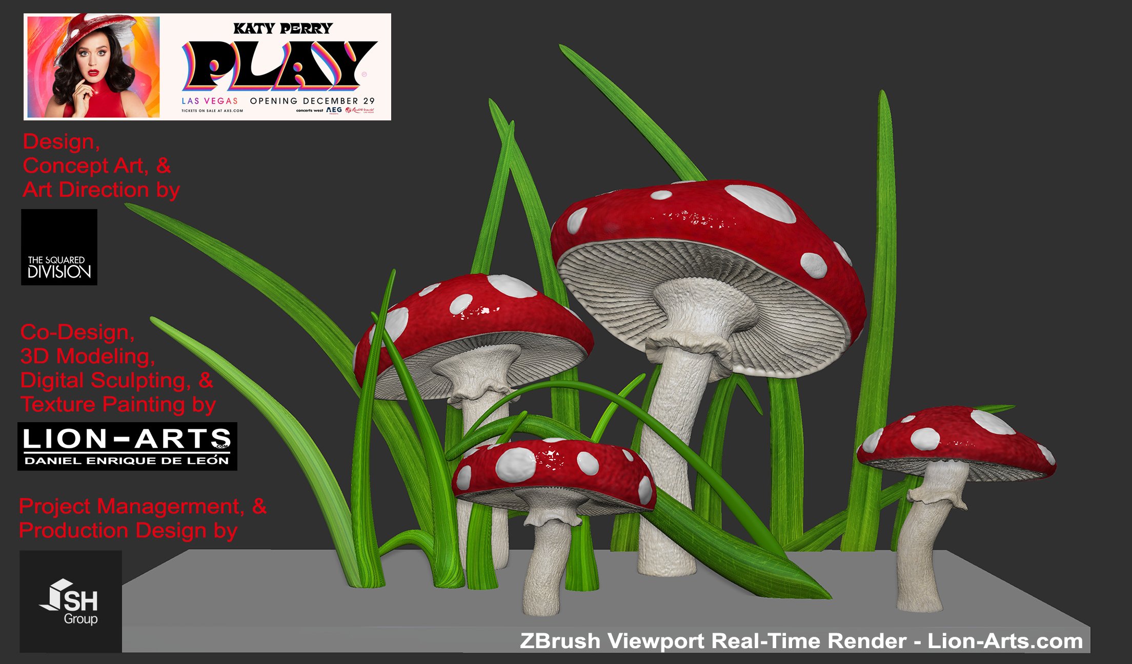 Kary Perry - PLAY - Las Vegas 2022 -ZBrush Mushrooms