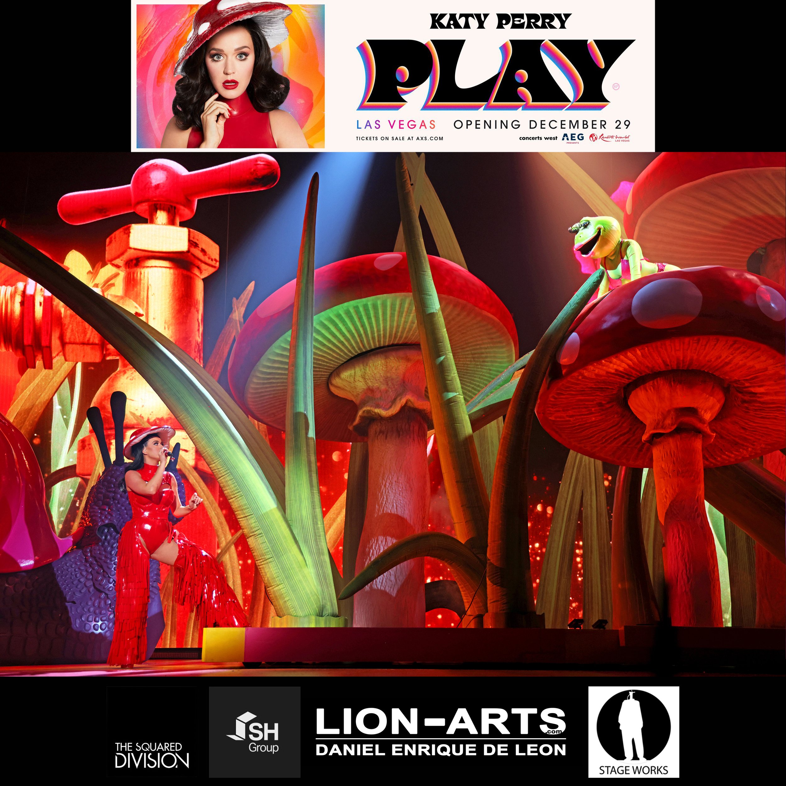 Katy Perry -PLAY- Las Vegas 2022 -Giant Mushroom Set