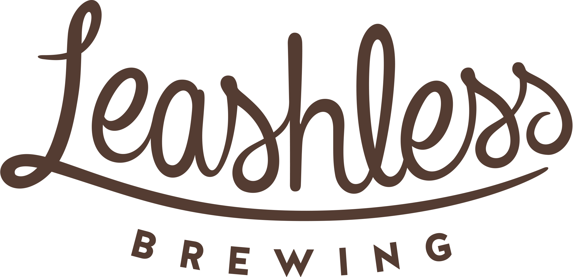 Leashless Brewing - script logo in color