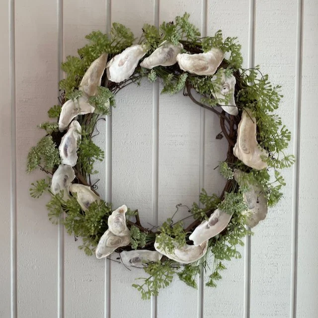 Oyster Shell Grapevine & Greenery Wreath